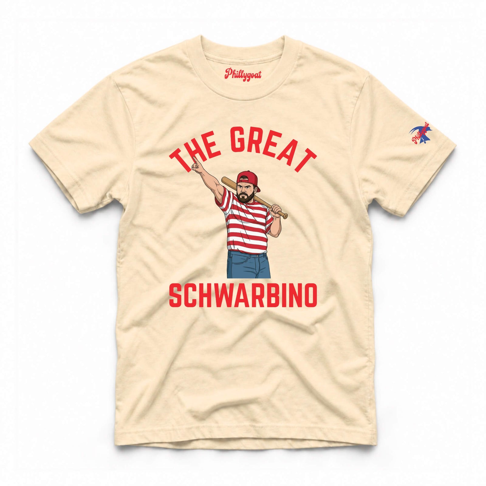 Kyle Schwarber the Great Schwarbino Sandlot ivory t-shirt by Phillygoat