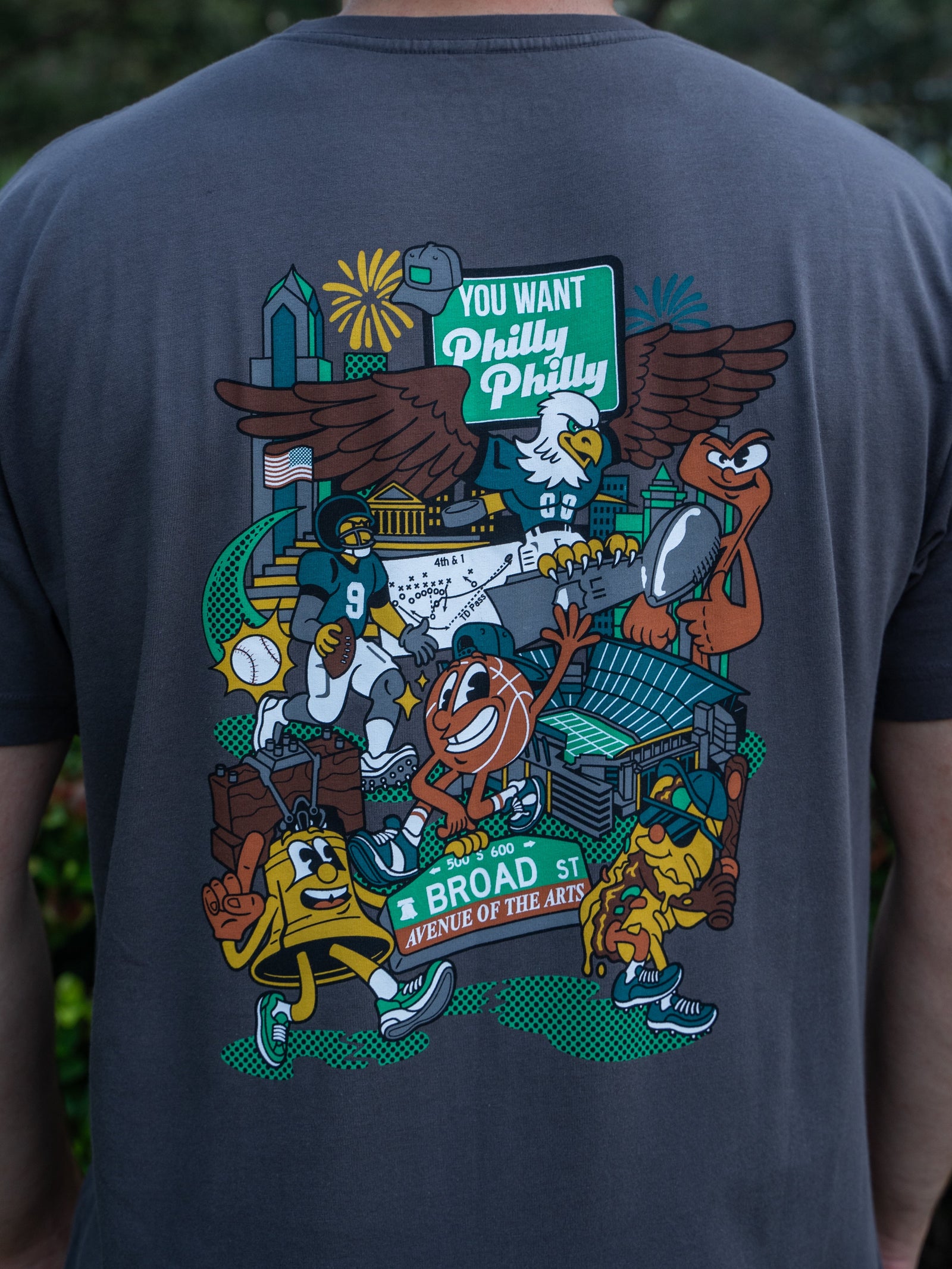 "You Want Philly Philly" - Nick Foles DAD SZN Collab Charcoal Color Tee