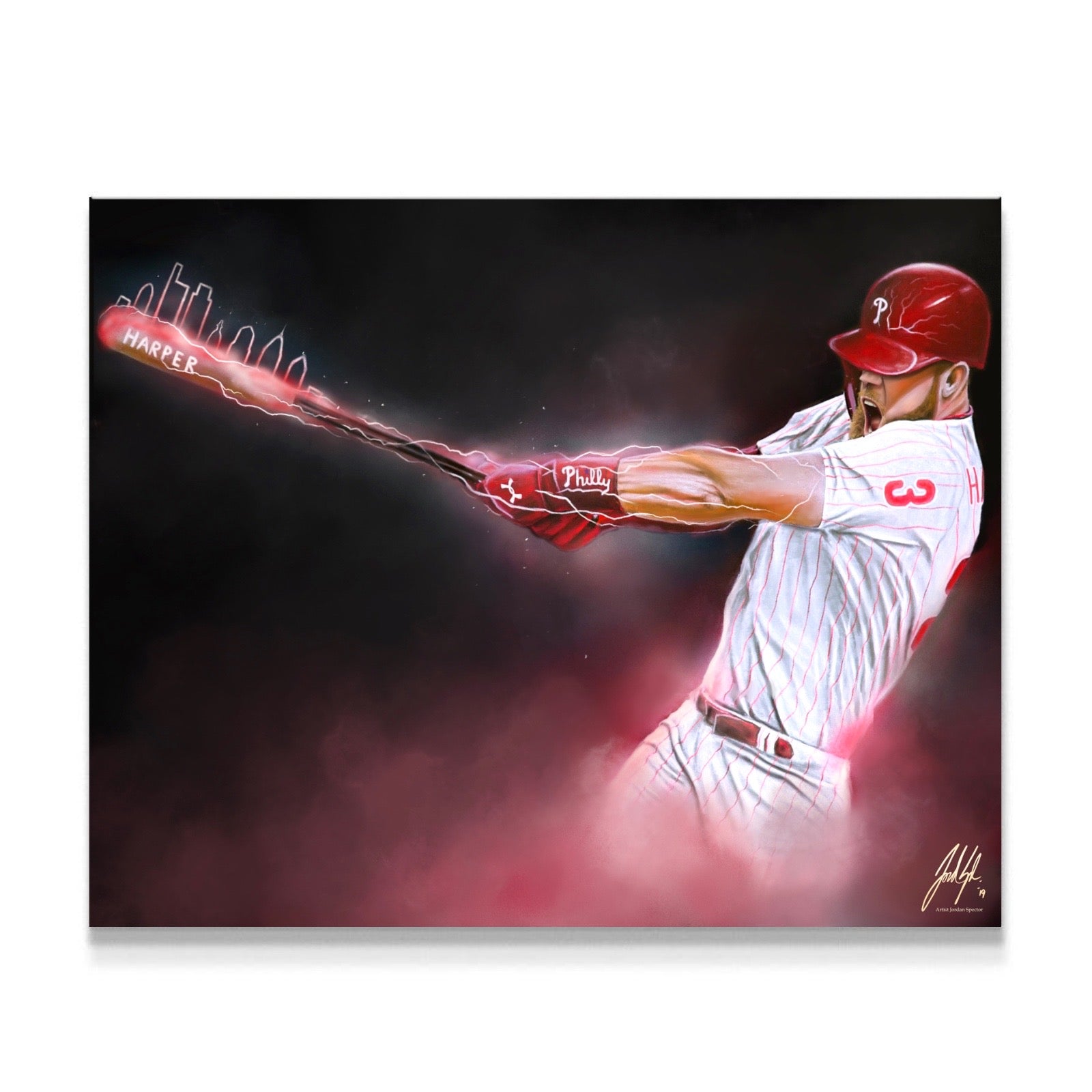 "Phillies Bryce Harper 'PHULLY LOADED'" Art Piece