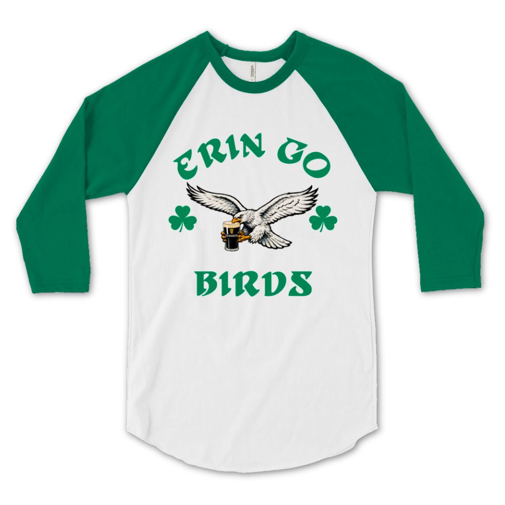 "Erin Go Birds" 3/4 Sleeve Raglan Tee