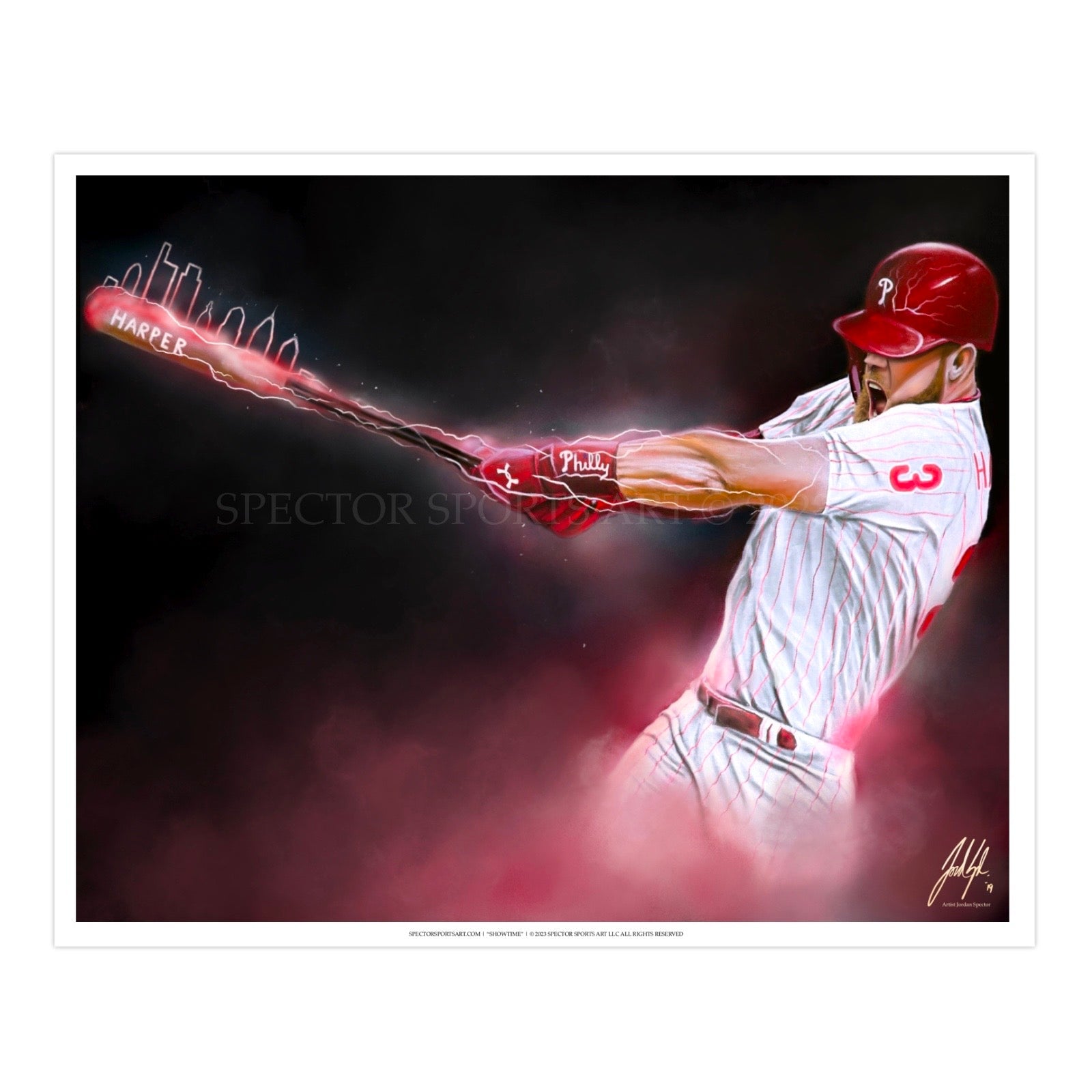 "Phillies Bryce Harper 'PHULLY LOADED'" Art Piece