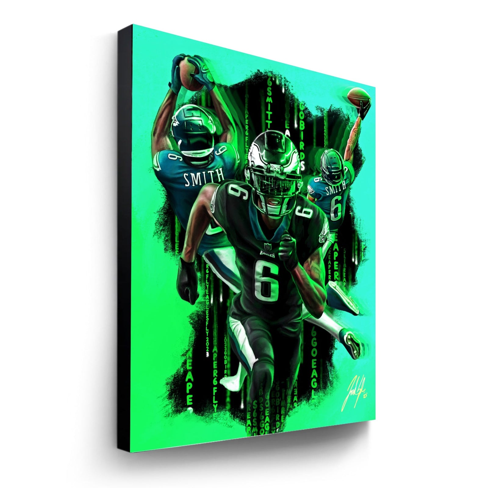"Devonta Smith 'KEEP PUSHING'" Art Piece