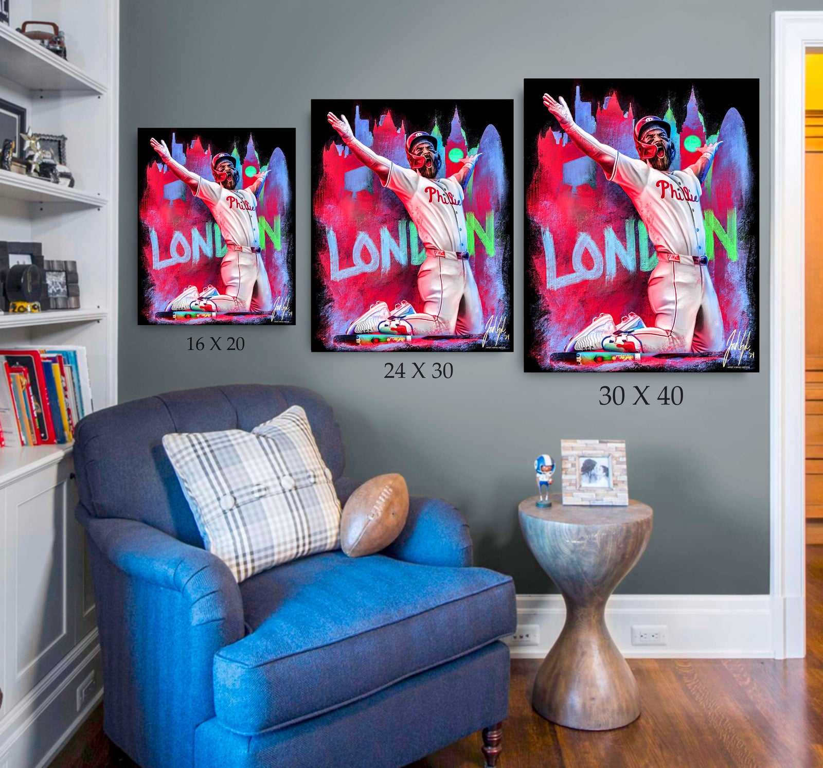 "Bryce Harper 'LONDON YARD'" Art Piece