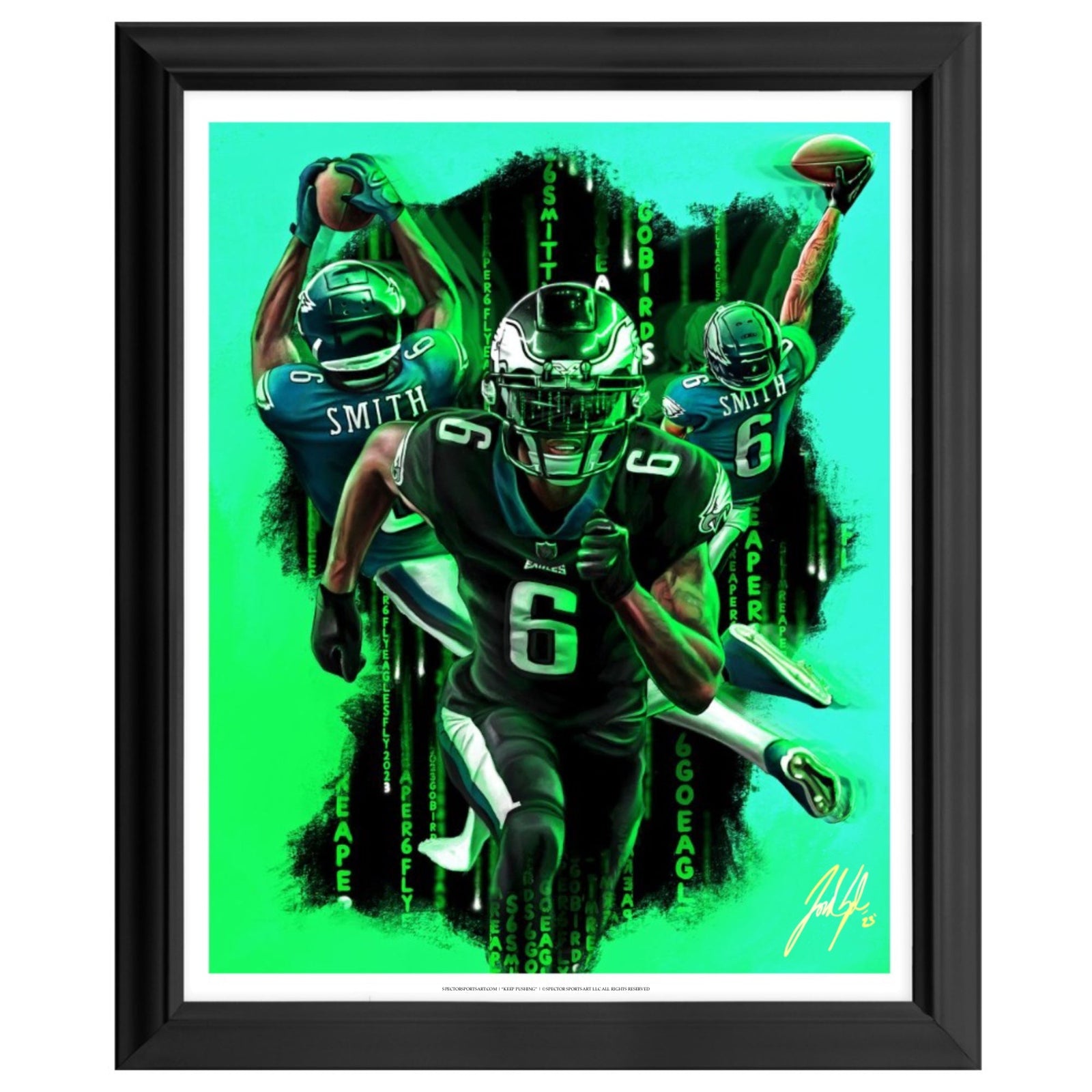 "Devonta Smith 'KEEP PUSHING'" Art Piece