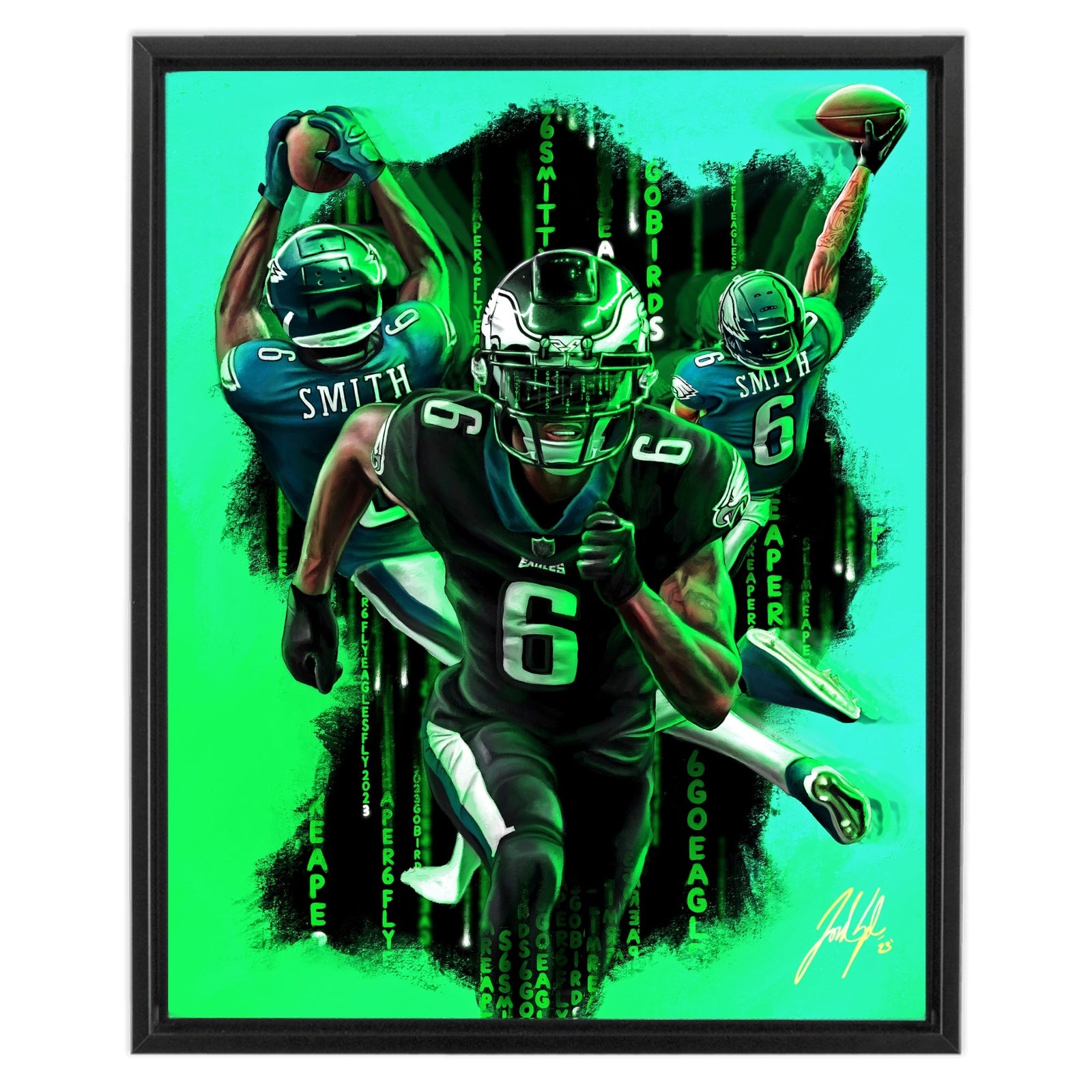 "Devonta Smith 'KEEP PUSHING'" Art Piece