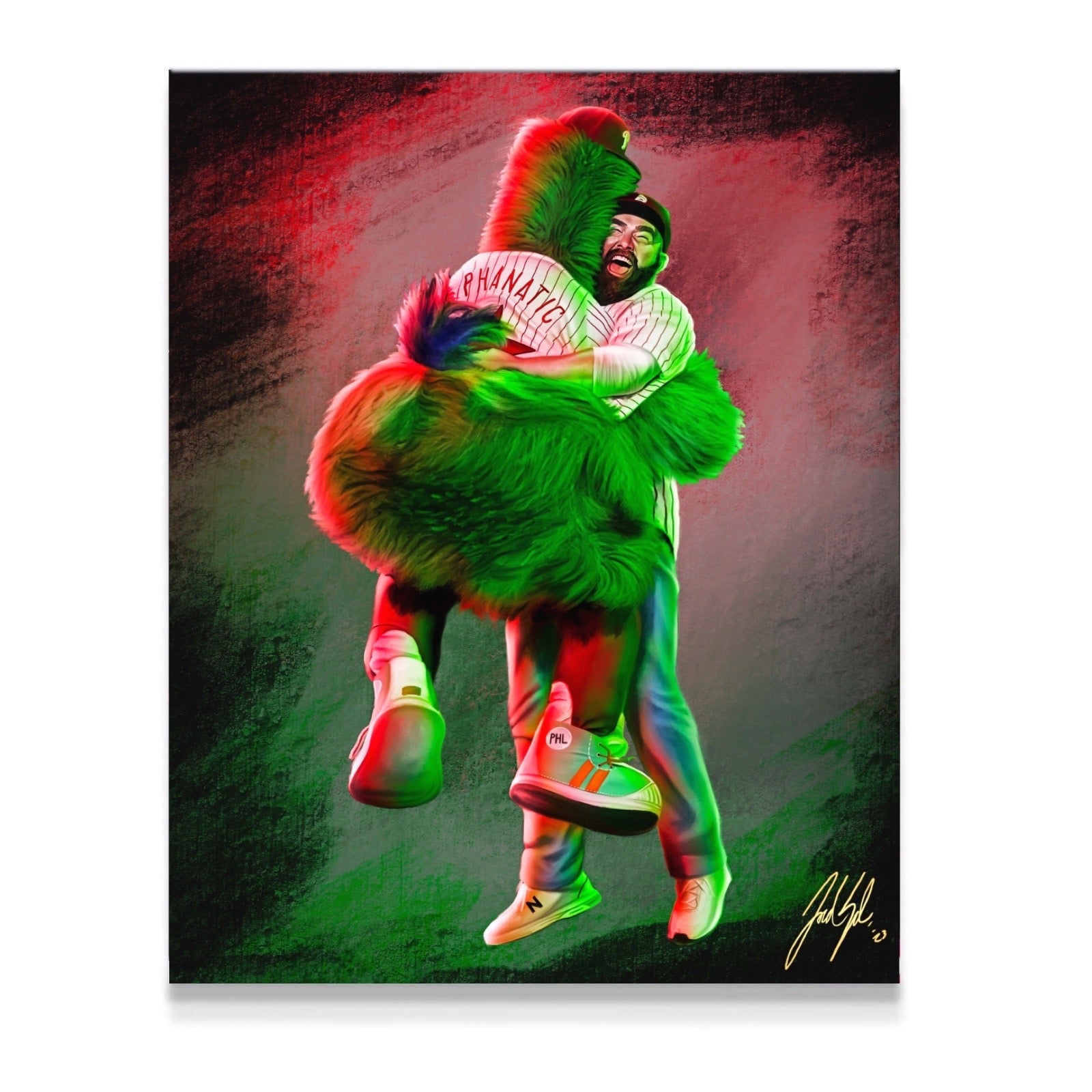 "The Phillie Phanatic & Jason Kelce 'BEST FRIENDS'" Art Piece