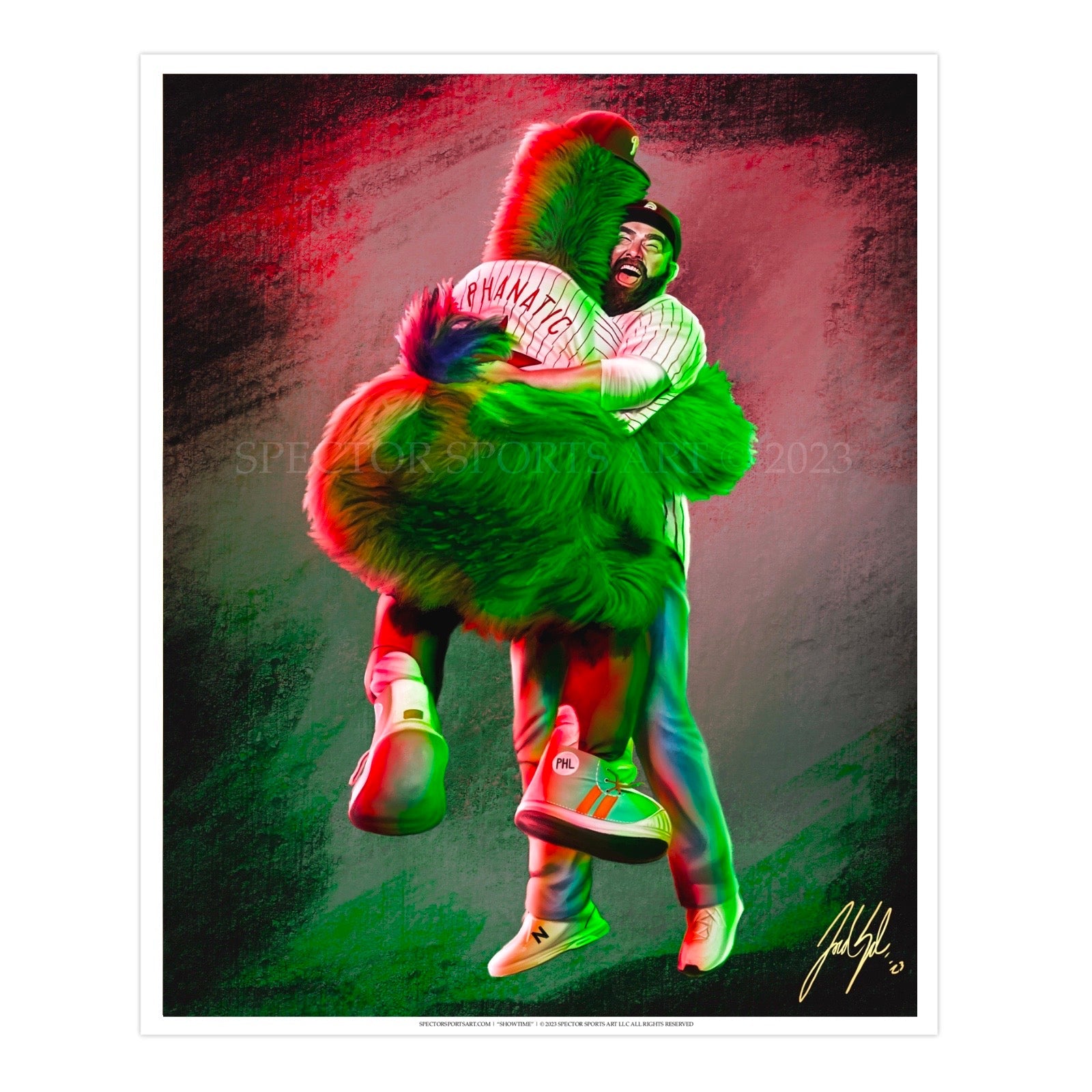 "The Phillie Phanatic & Jason Kelce 'BEST FRIENDS'" Art Piece