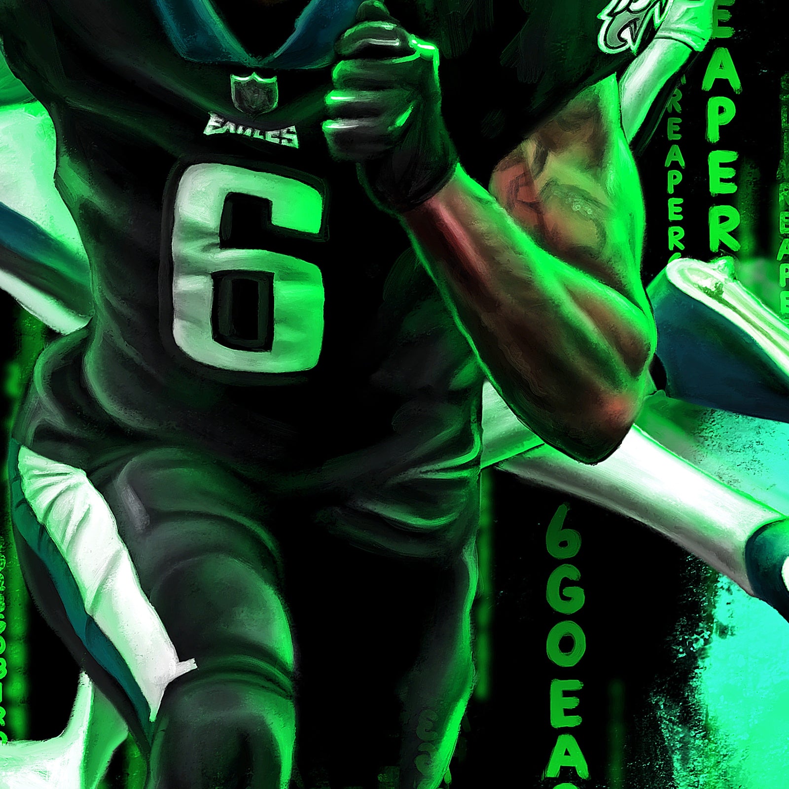 "Devonta Smith 'KEEP PUSHING'" Art Piece