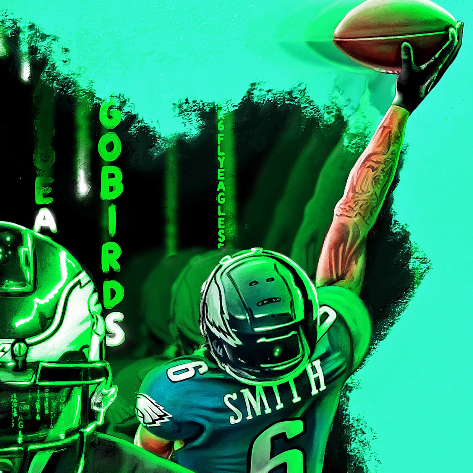 "Devonta Smith 'KEEP PUSHING'" Art Piece