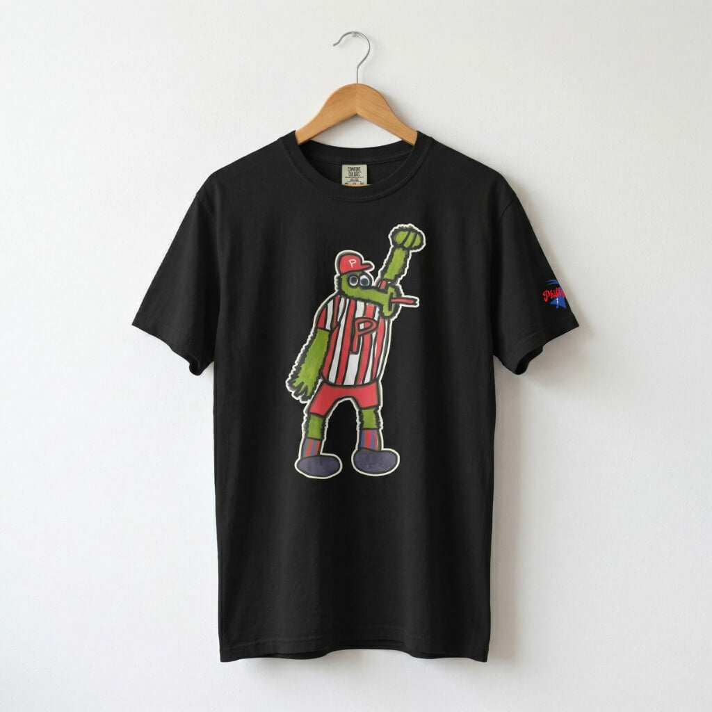 Philadelphia Phillies Phillie Phanatic black shirt by Devin for CHOP by Phillygoat