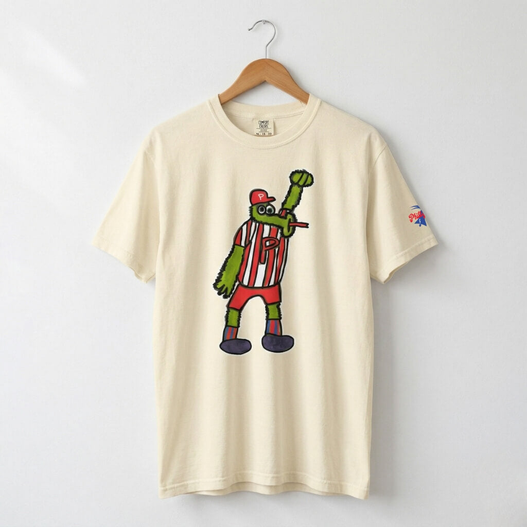 Philadelphia Phillies Phillie Phanatic ivory shirt by Devin for CHOP by Phillygoat