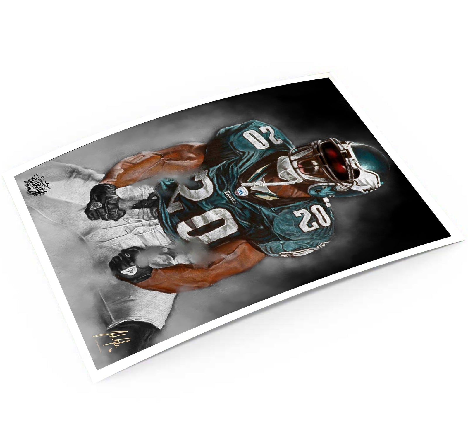 "Brian Dawkins 'WEAPON X'" Art Piece