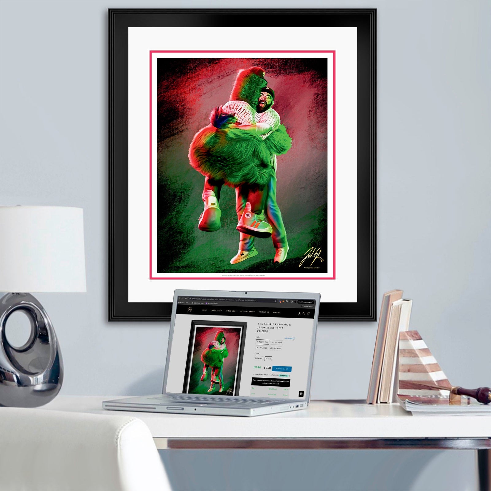 "The Phillie Phanatic & Jason Kelce 'BEST FRIENDS'" Art Piece