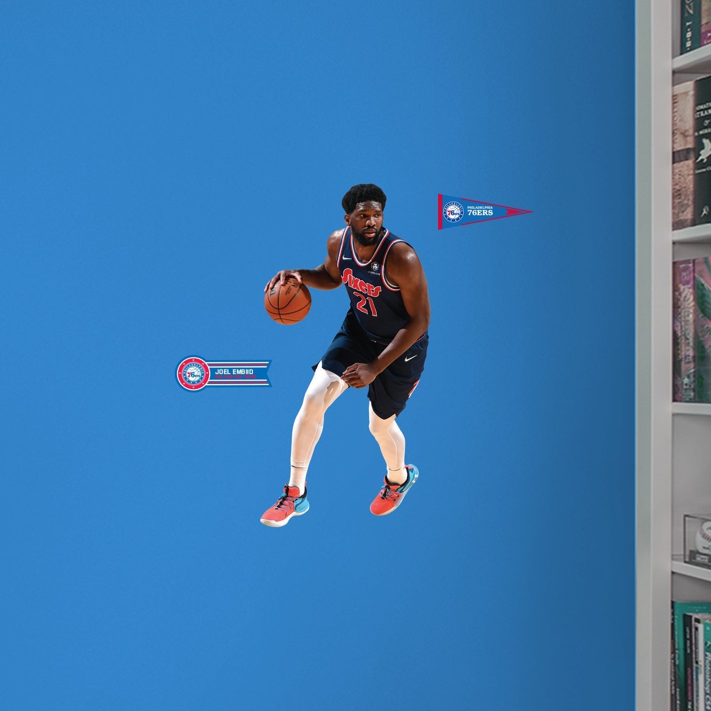 Joel Embiid - RealBig City Jersey Collection - Official NBA - Philadelphia 76ers - Reusable Vinyl Wall Decals #1
