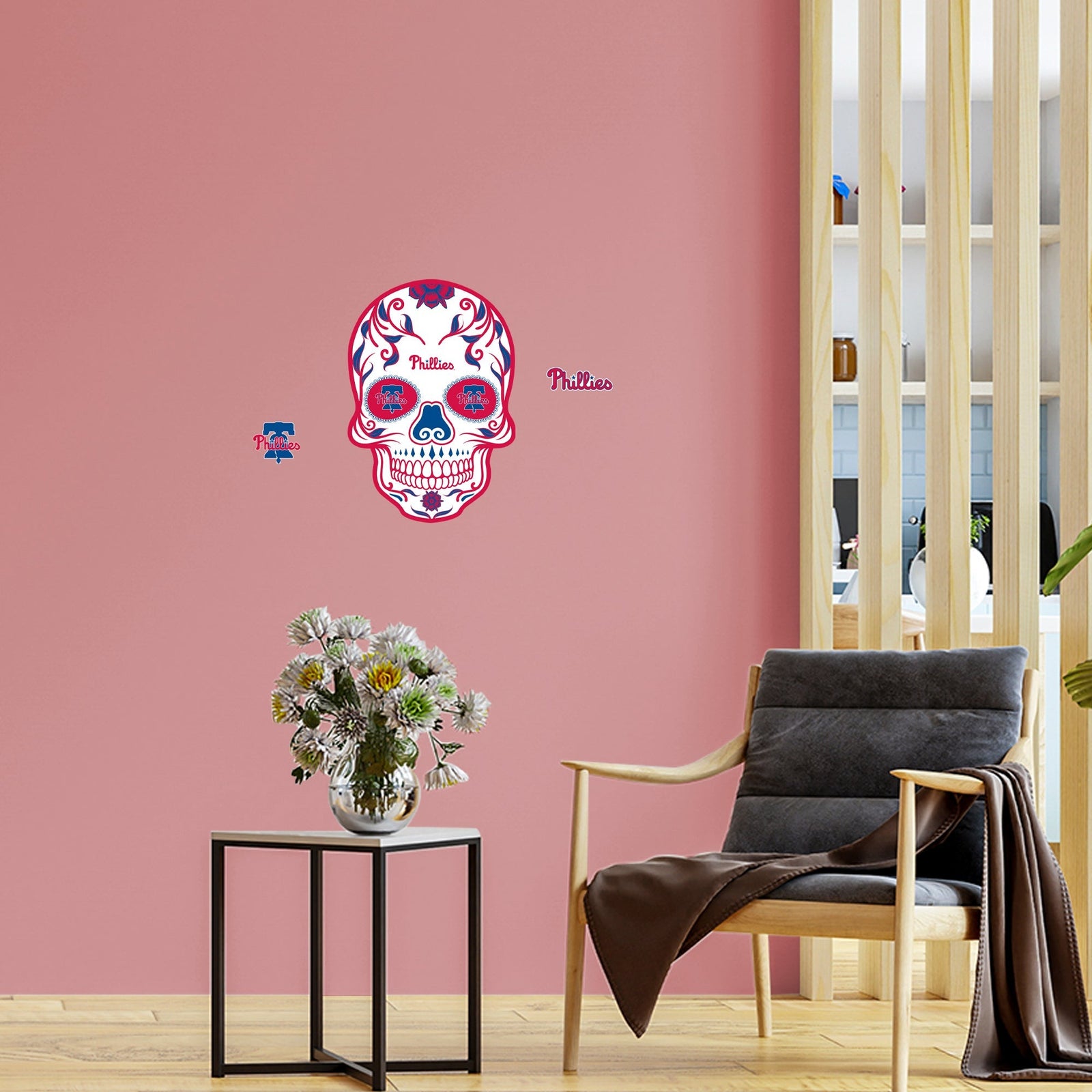 Philadelphia Phillies - RealBig Sugar Skull Collection - Official MLB - Reusable Vinyl Wall Decals