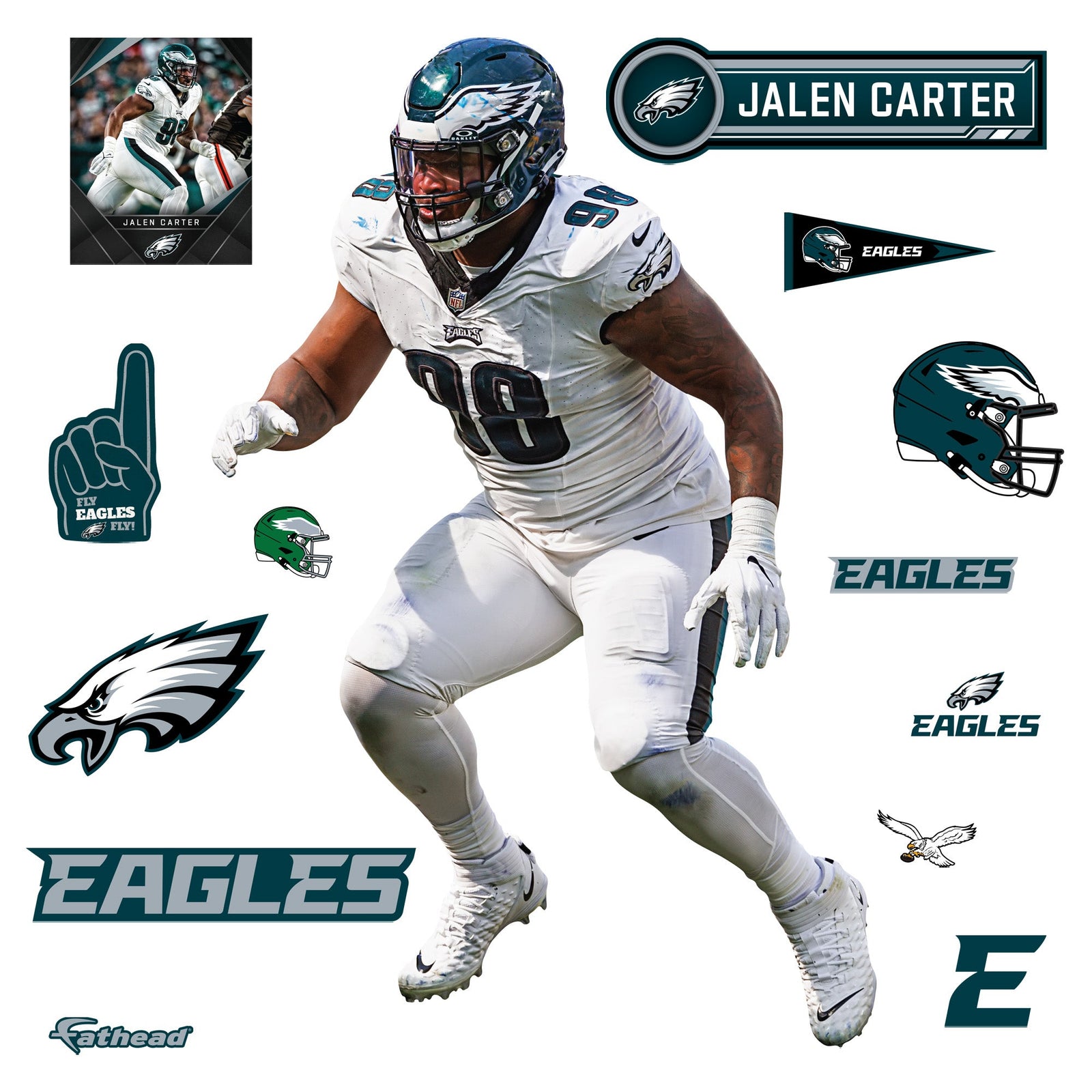 Jalen Carter - RealBig Collection - Official NFL - Philadelphia Eagles - Reusable Vinyl Wall Decals