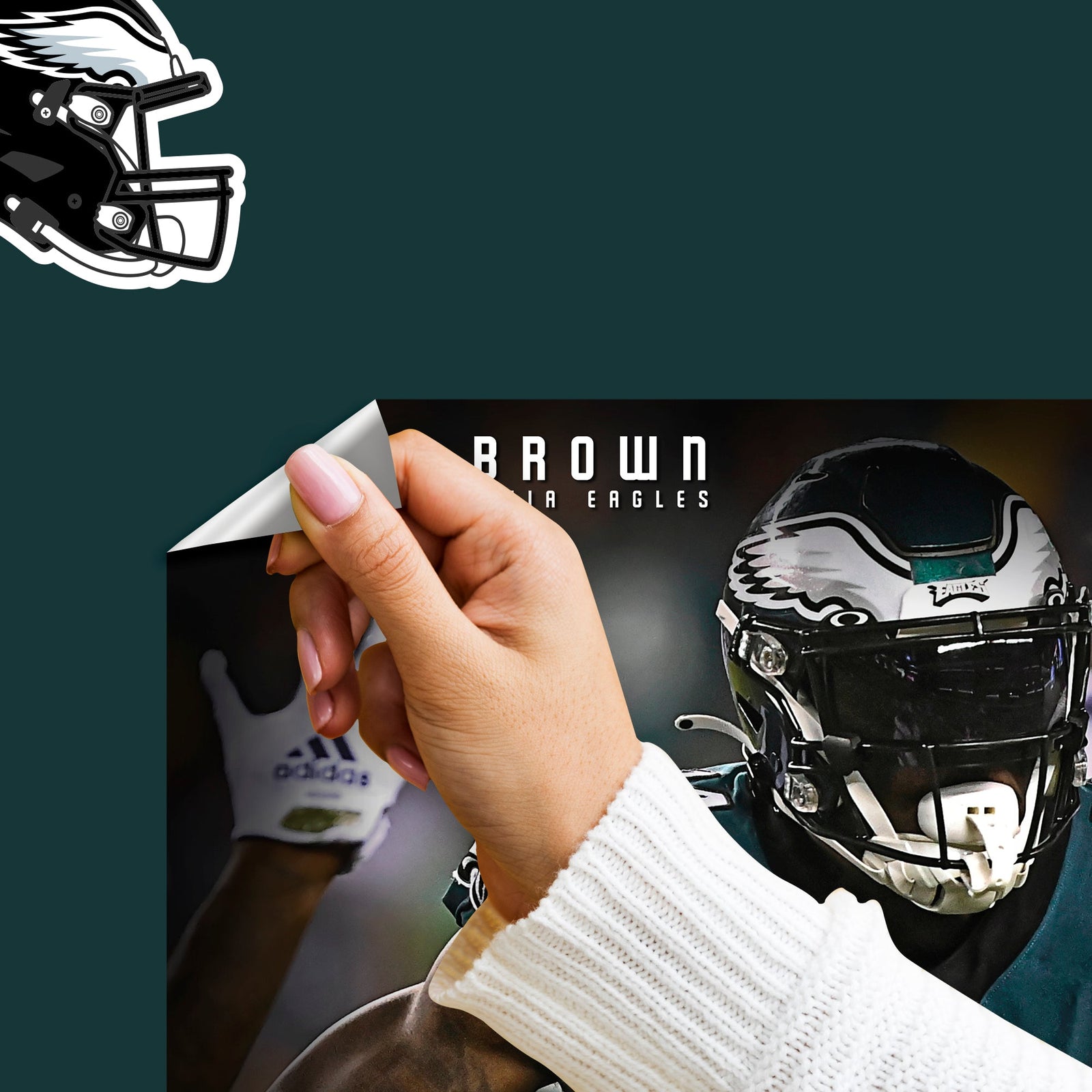 A.J. Brown - RealBig Collection - Official NFL - Philadelphia Eagles - Reusable Vinyl Wall Decals