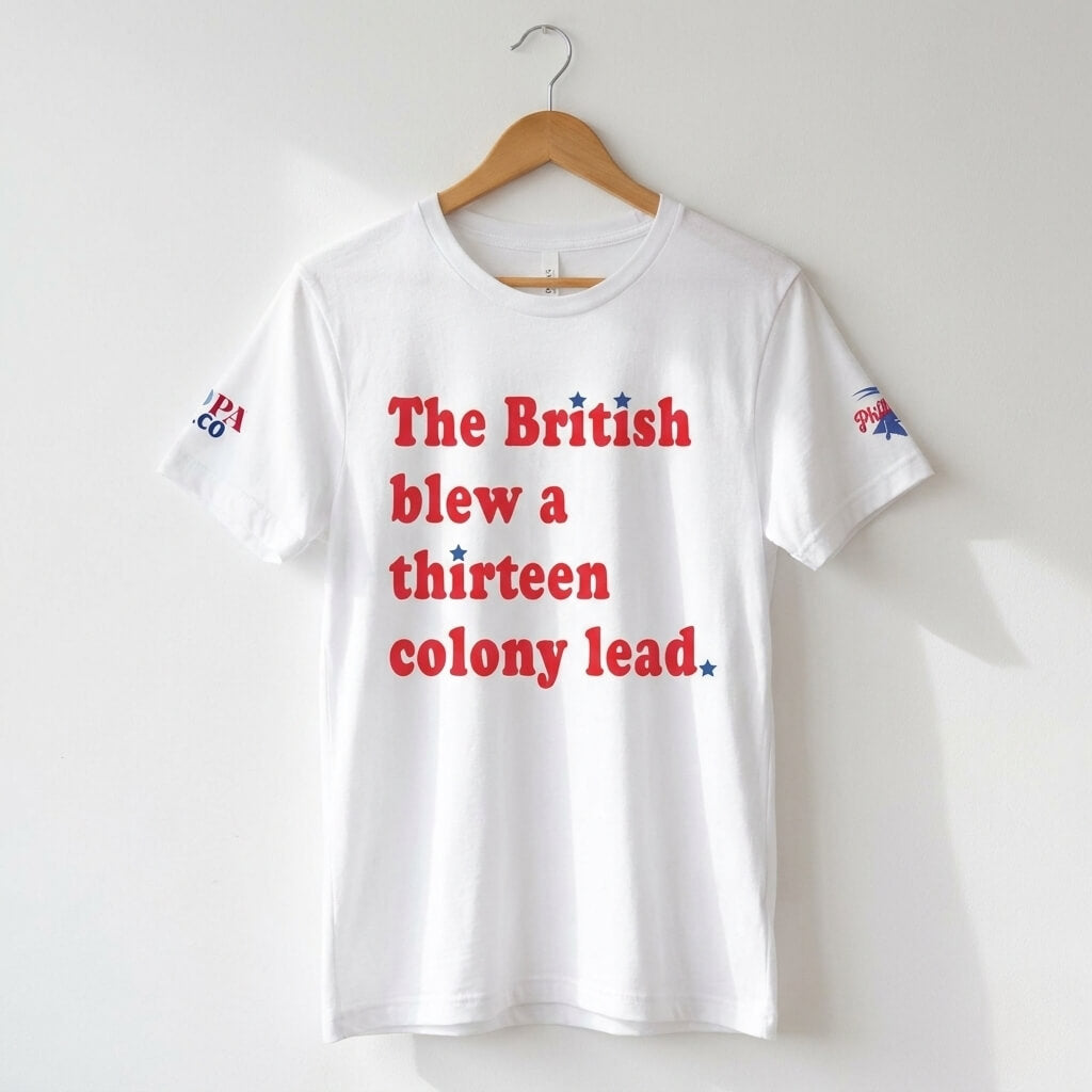 Philadelphia Delco 250 The British Blew a Thirteen Colony Lead heather white t-shirt by Phillygoat