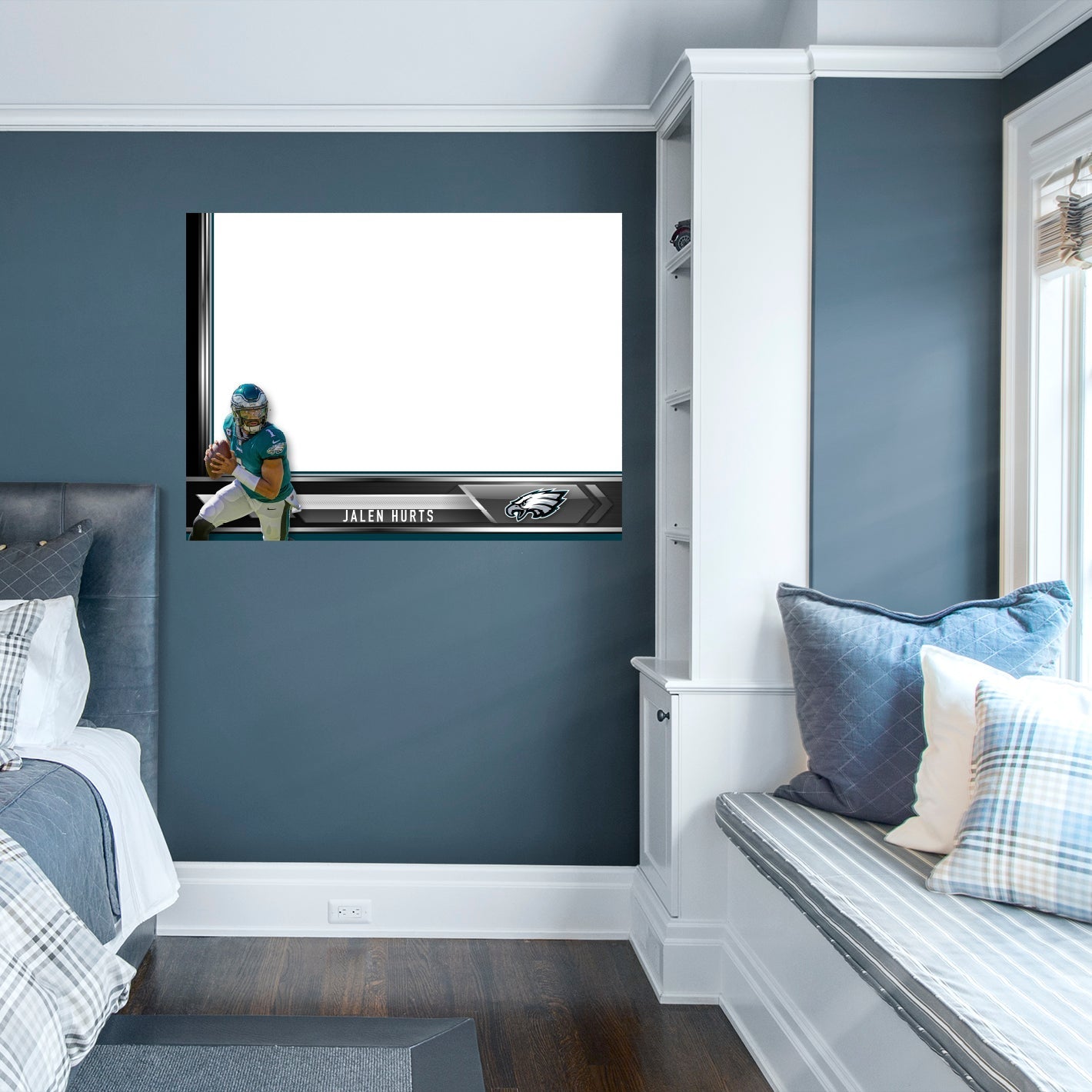 Philadelphia Eagles - Jalen Hurts - Dry Erase Whiteboard - Official NFL - Reusable Vinyl Wall Decal