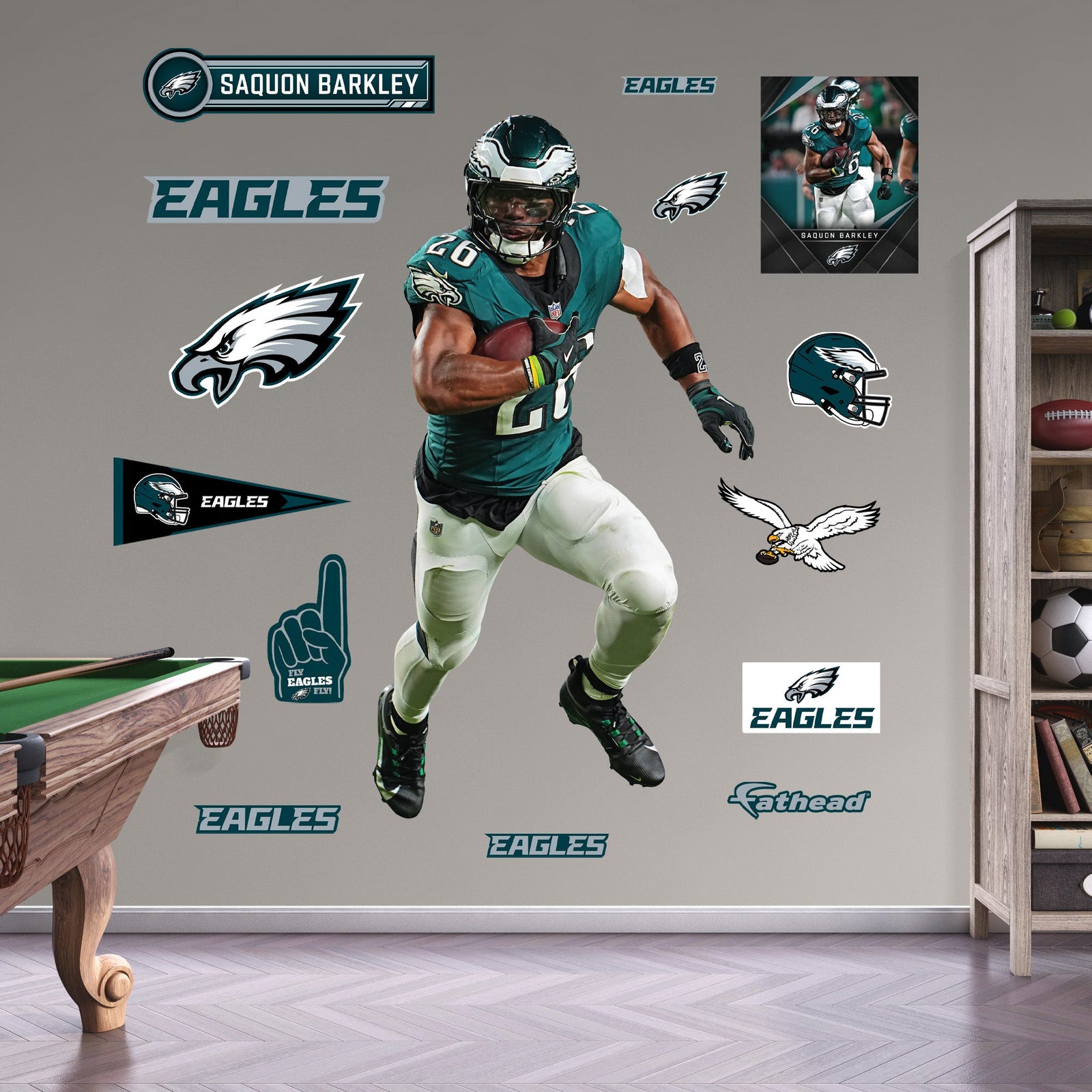 Saquon Barkley - RealBig Home Collection - Official NFL - Philadelphia Eagles - Reusable Vinyl Wall Decals