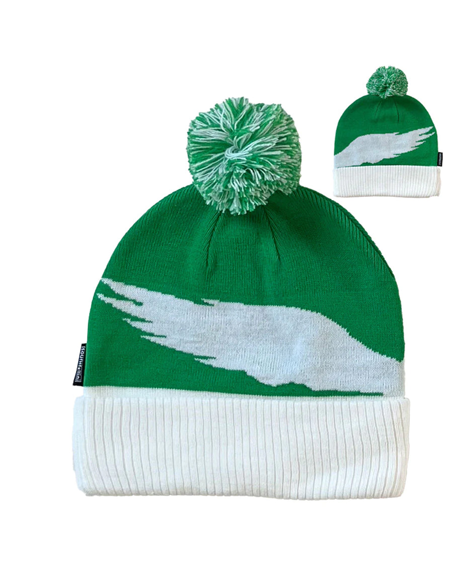 "Birds Helmet Head" Kelly Green Knit Hat