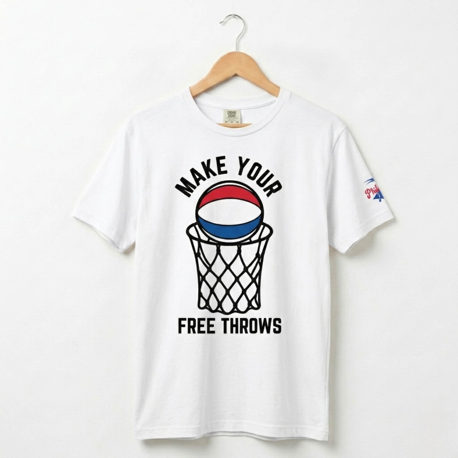 Make your free throws funny basketball t-shirt white by Phillygoat