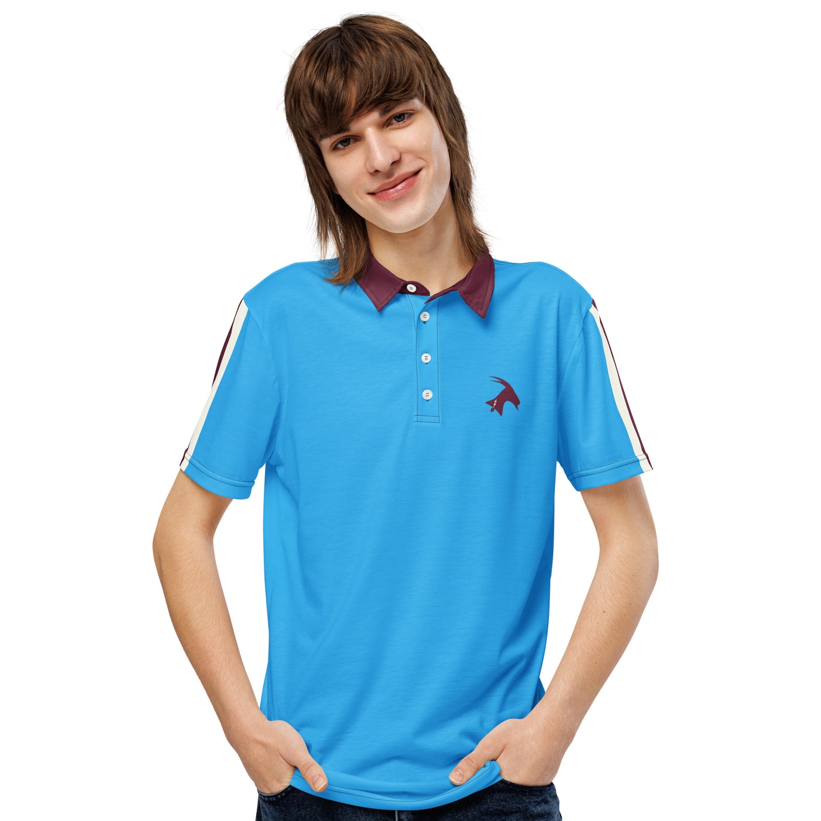 "The Powder Blue" Men's Polo by Phillygoat – Philadelphia sports apparel
