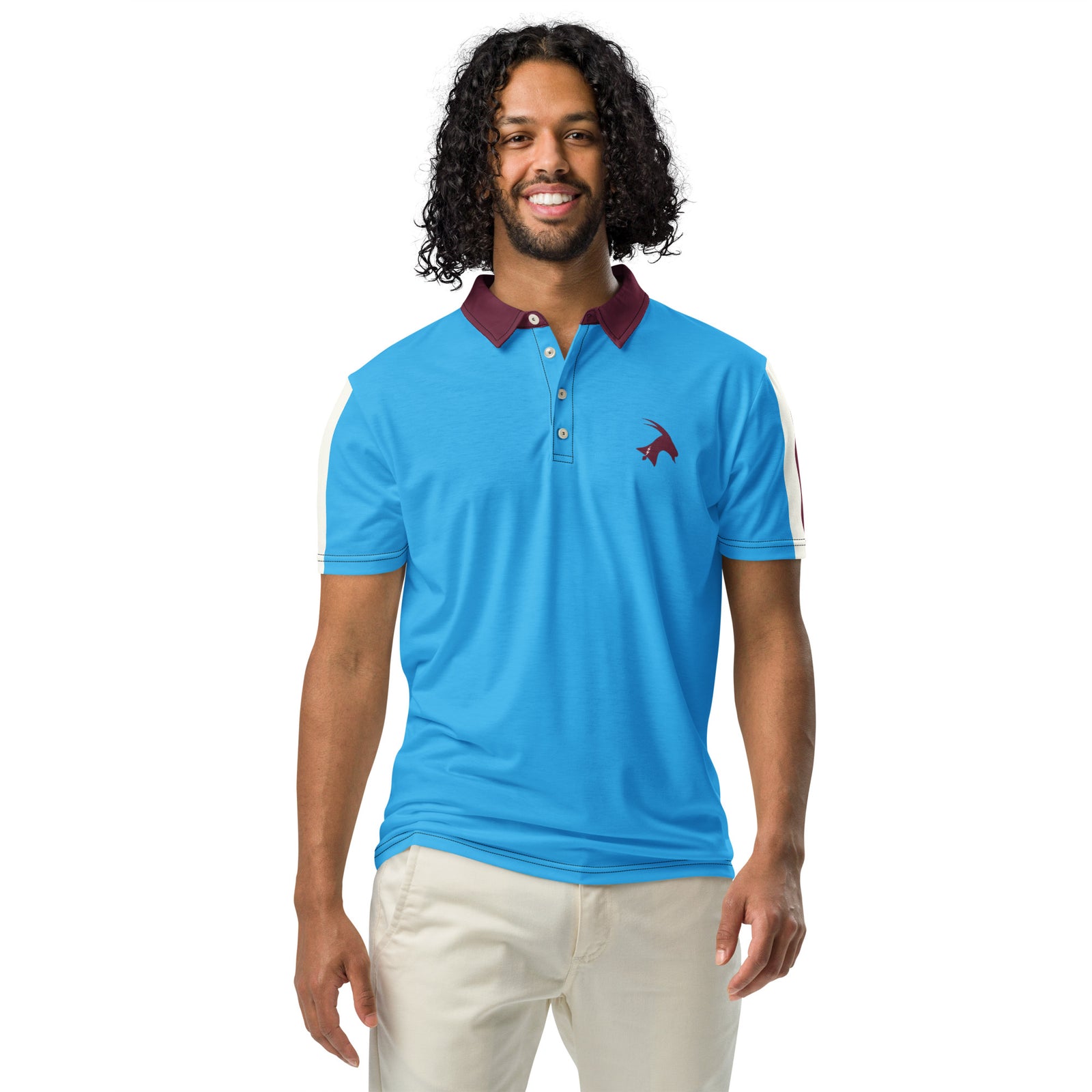 "The Powder Blue" Men's Polo by Phillygoat – Philadelphia sports apparel