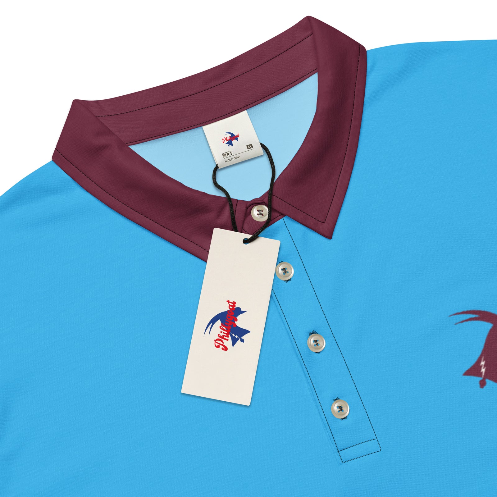 "The Powder Blue" Men's Polo by Phillygoat – Philadelphia sports apparel