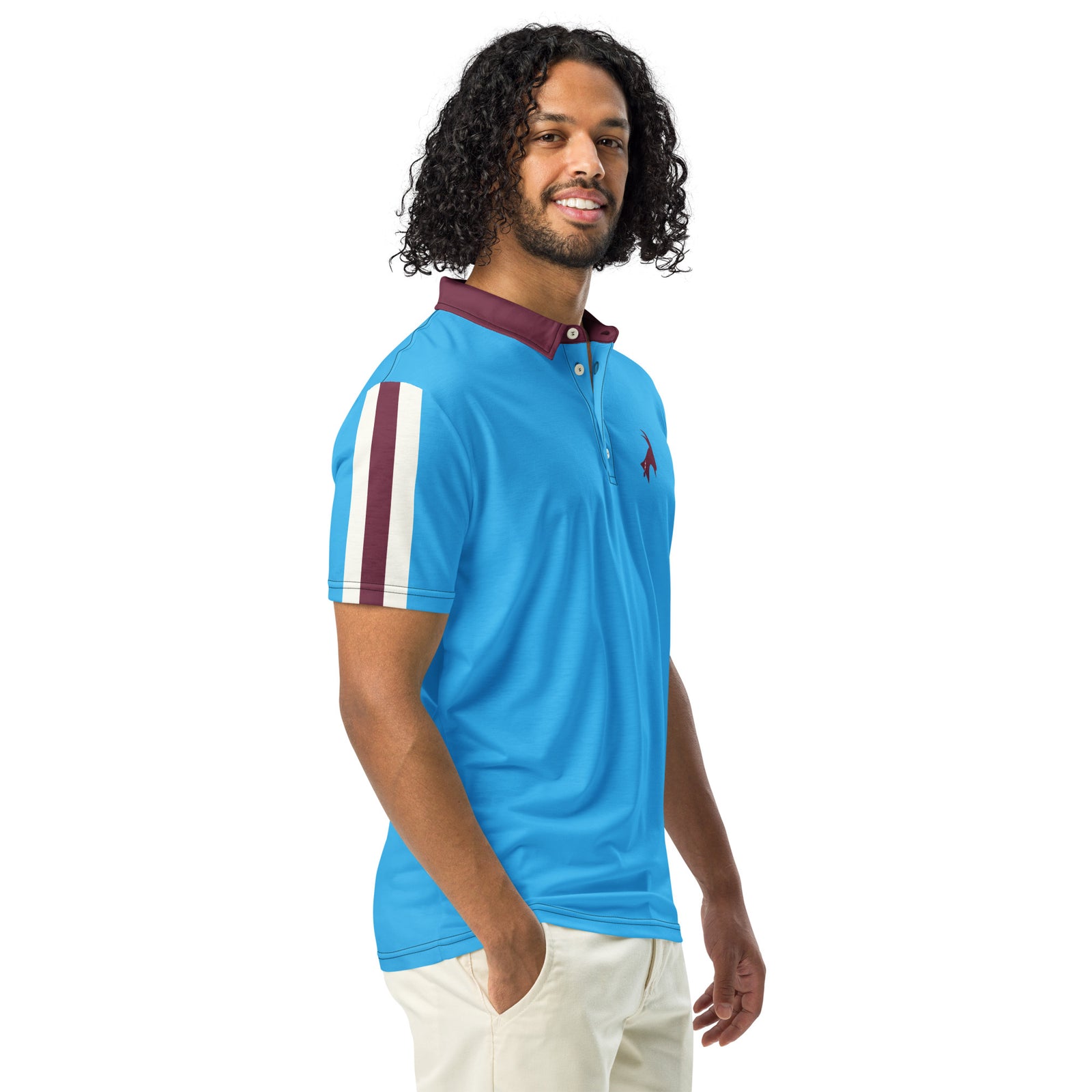 "The Powder Blue" Men's Polo by Phillygoat – Philadelphia sports apparel