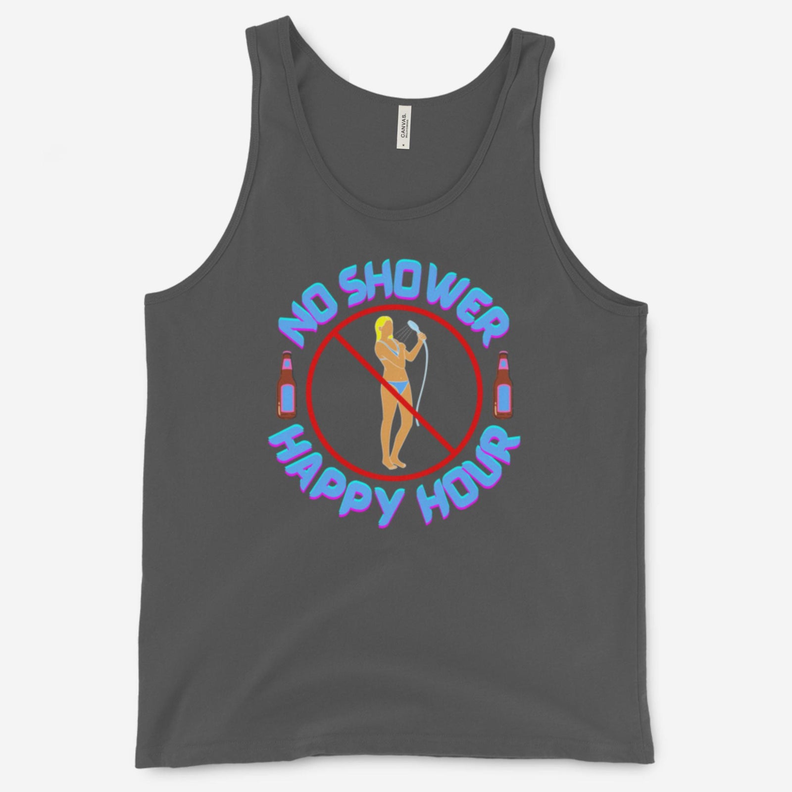 "No Shower Happy Hour" Unisex Tank Top