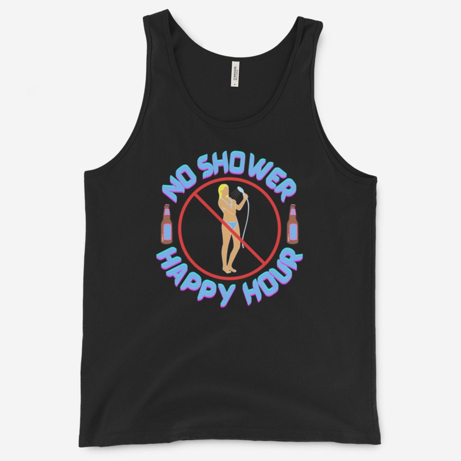 "No Shower Happy Hour" Unisex Tank Top