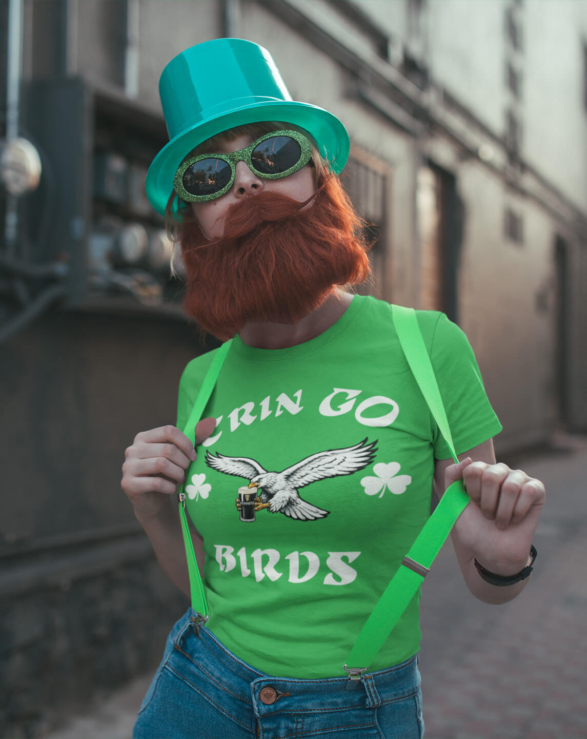 "Erin Go Birds" Women's Tee T-Shirt boyfriend tee,casual womens tee,Erin go birds,everyday shirt,festival tee,funny Irish top,green t shirt,pairing gift,soft cotton top,spring t shirt,St Patrick shirt,vintage bird tee,women tee by Phillygoat – Philadelphi