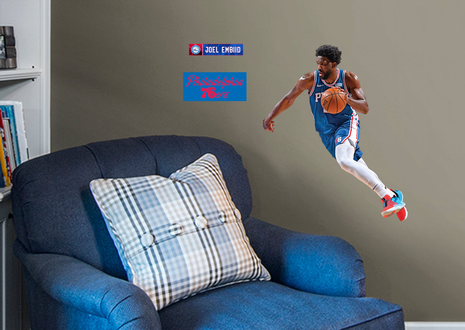 Joel Embiid - RealBig Collection - Official NBA - Philadelphia 76ers - Reusable Vinyl Wall Decals #4