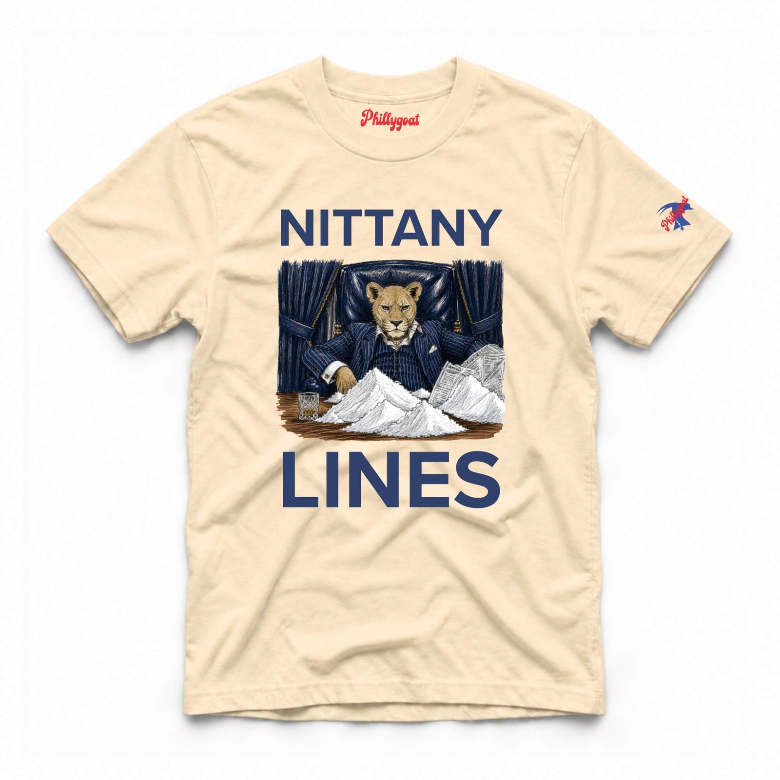 Funny Penn State Nittany Lion Lines Cocaine ivory t-shirt from Phillygoat