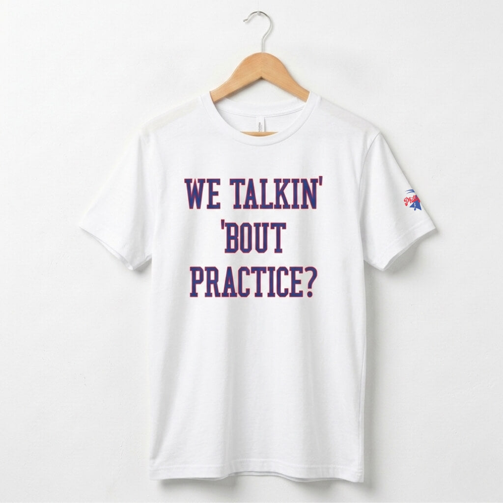 Philadelphia 76ers funny Allen Iverson practice white t-shirt by Phillygoat