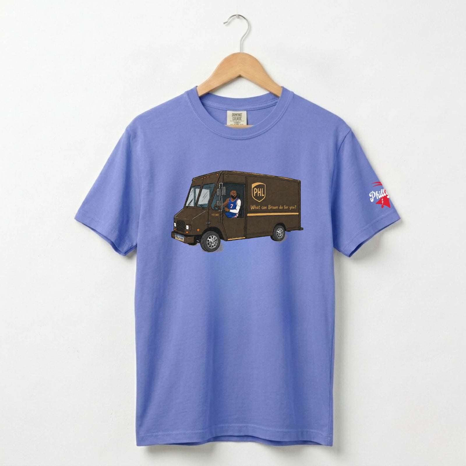 Philadelphia 76ers Jaylen Brown UPS What Can Brown Do for you? royal blue comfort colors t-shirt by Phillygoat