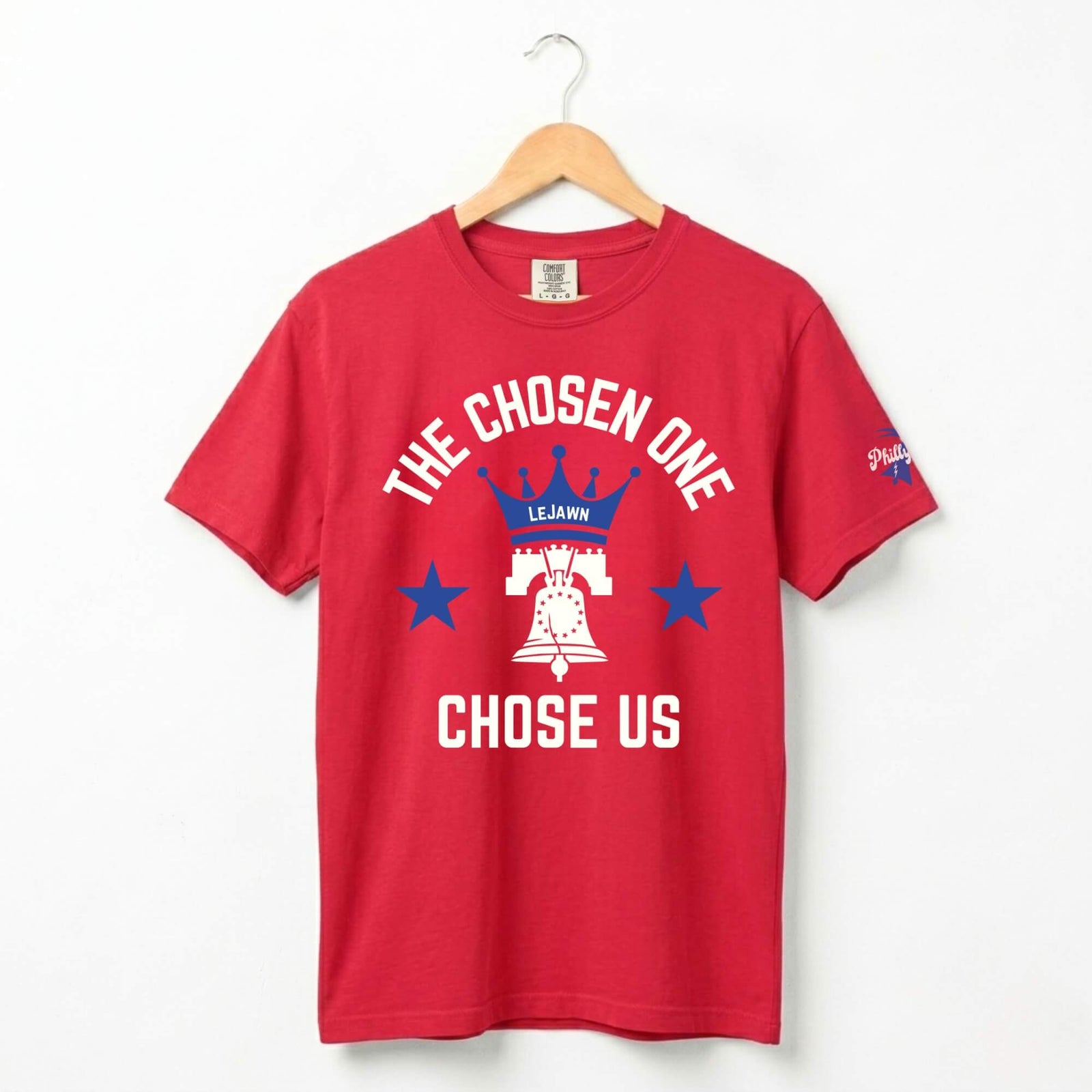 Philadelphia 76ers LeBron James the Chosen One Chose Us red Comfort Colors t-shirt by Phillygoat