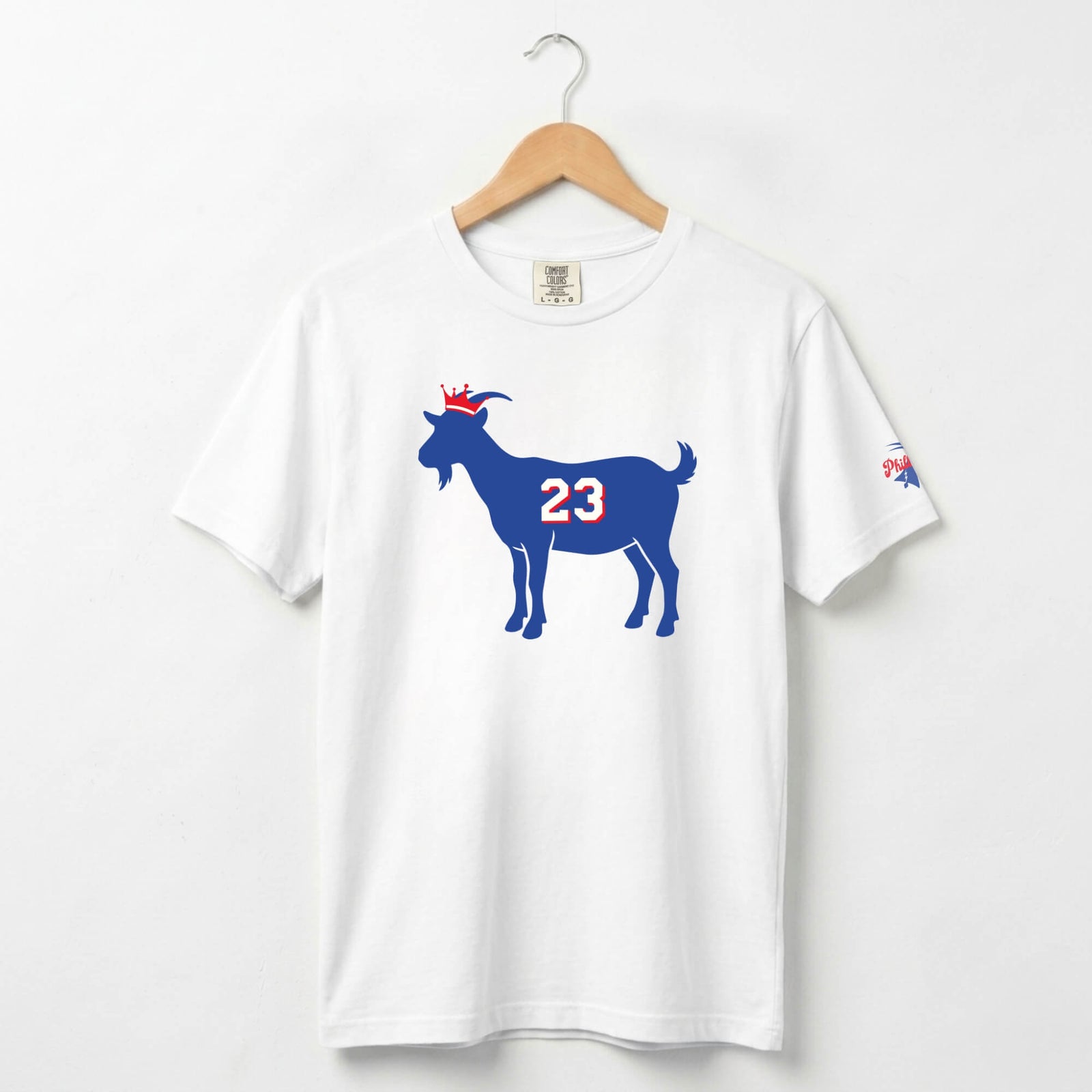 Philadelphia 76ers LeBron James GOAT white comfort colors t-shirt by Phillygoat
