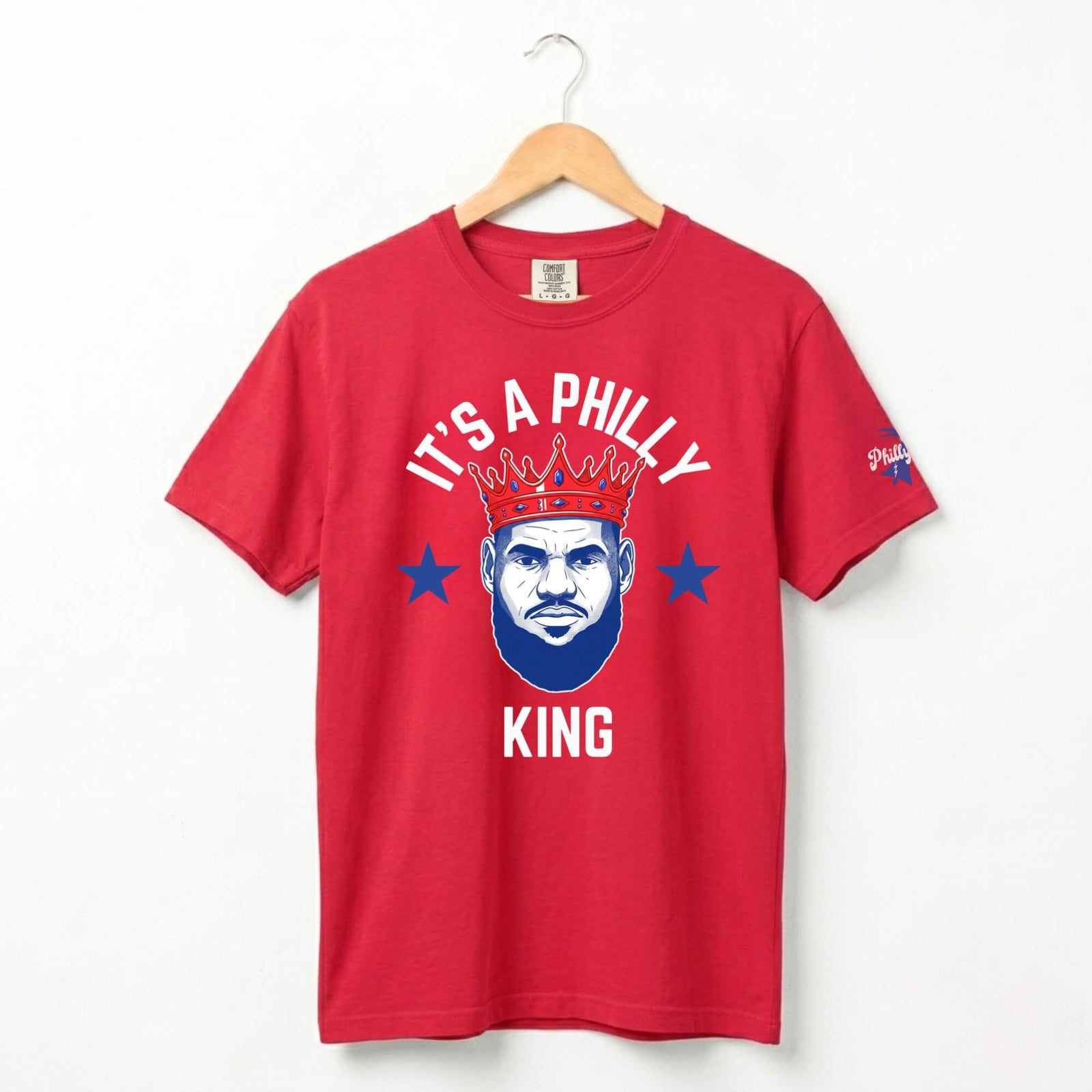 Philadelphia 76ers Lebron James It's a Philly King red Comfort Colors T-Shirt by Phillygoat