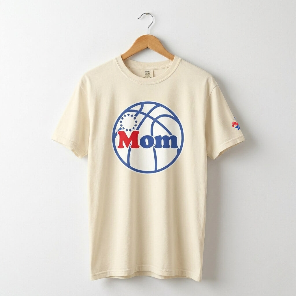 Philadelphia 76ers Sixers Mom royal ivory comfort colors t-shirt by Phillygoat
