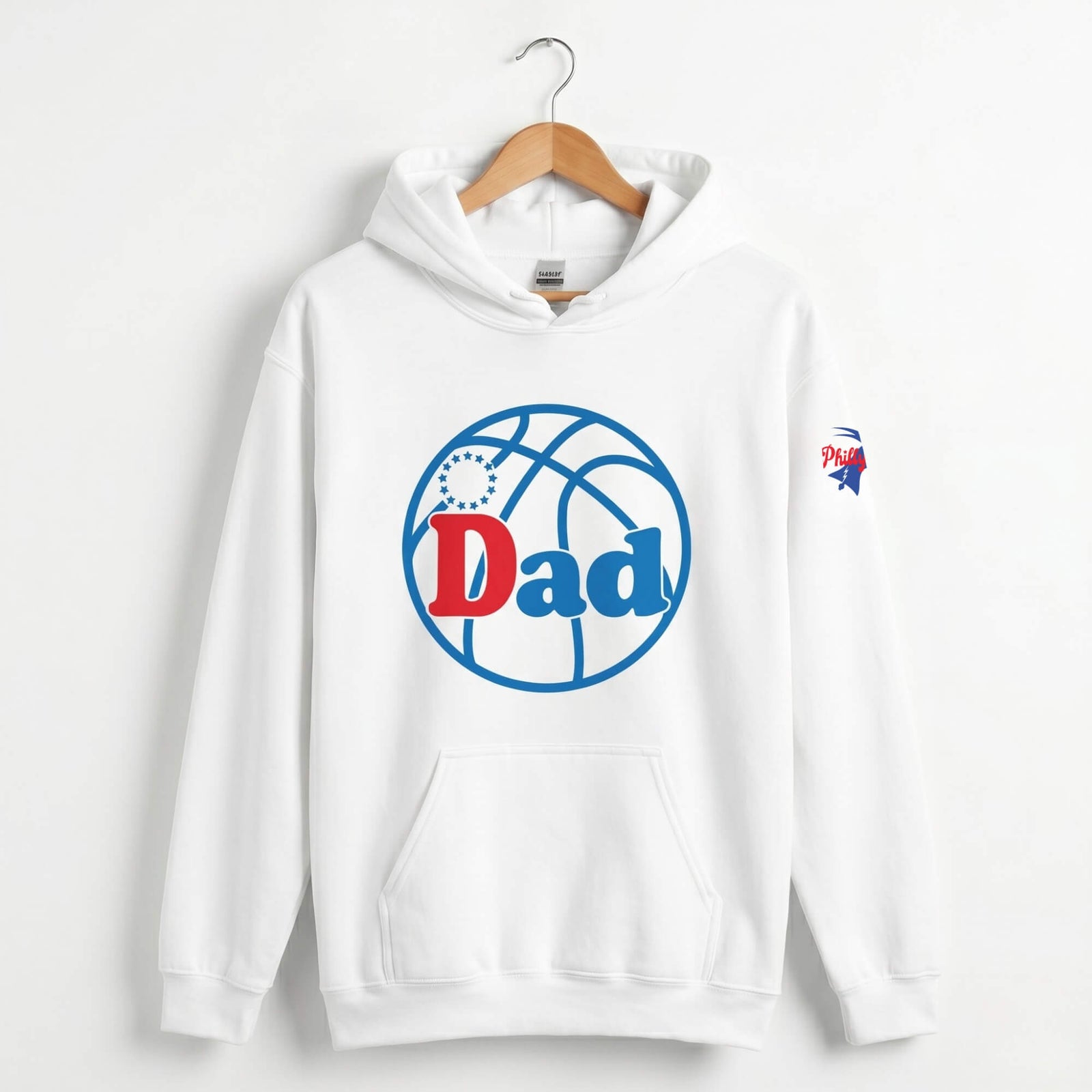 Philadelphia 76ers Philly Sixers Dad Father's Day white hoodie by Phillygoat