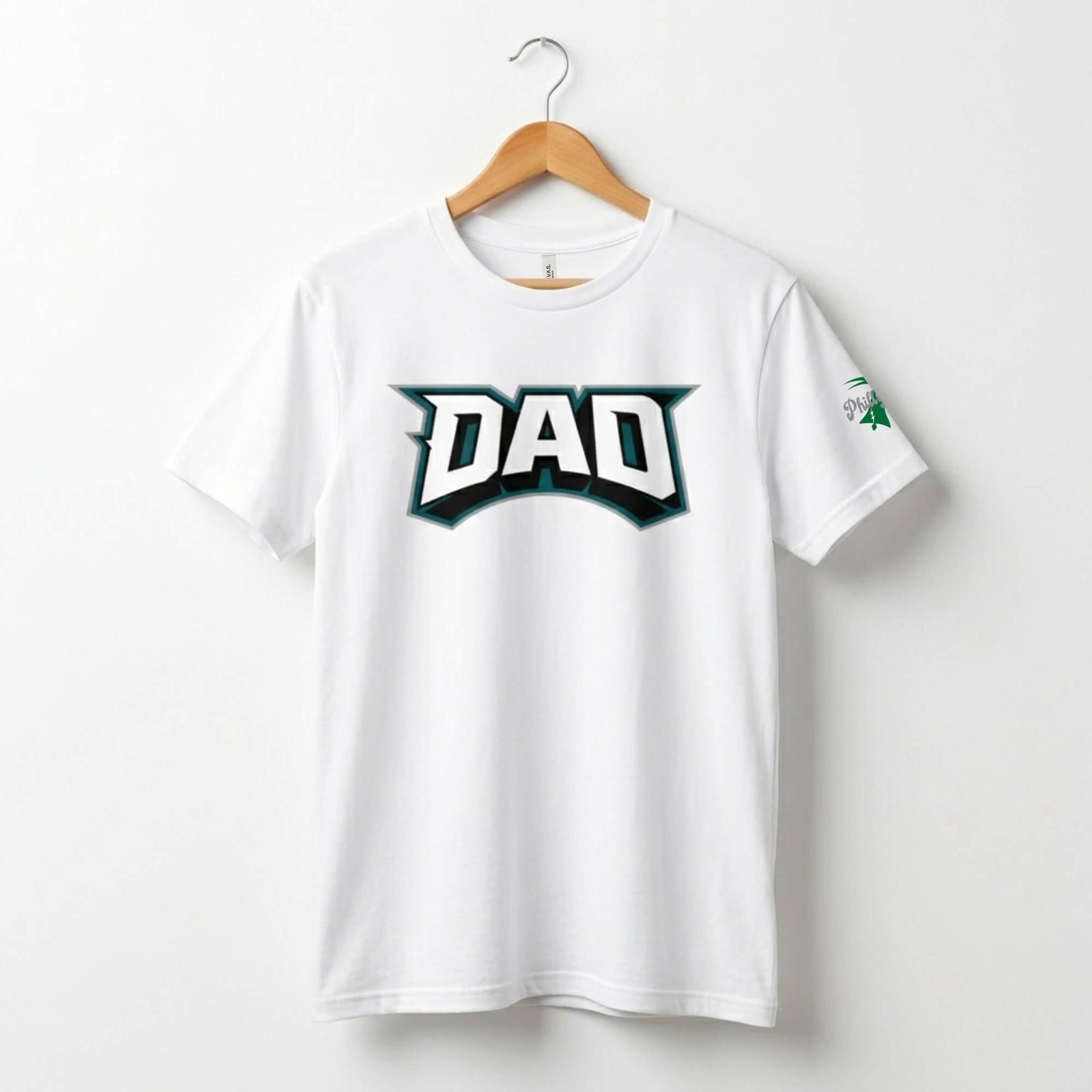 Philadelphia Eagles Father's Day white Dad football t-shirt by Phillygoat