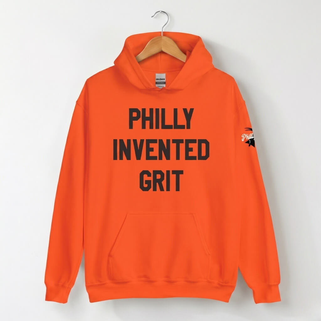 Philadelphia Flyers Philly Invented Grit orange hoodie by Phillygoat