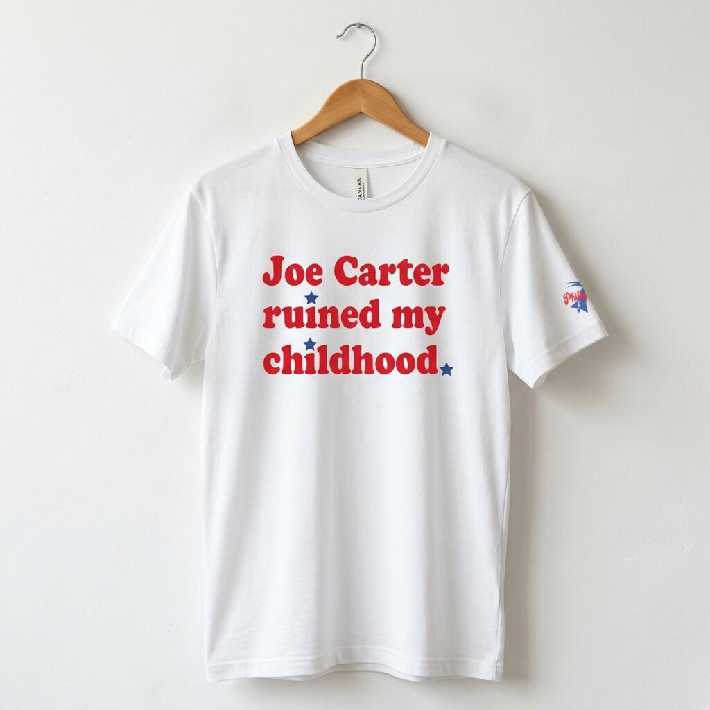 Philadelphia Phillies funny rwhite Joe Carter Ruined my Childhood shirt by Phillygoat