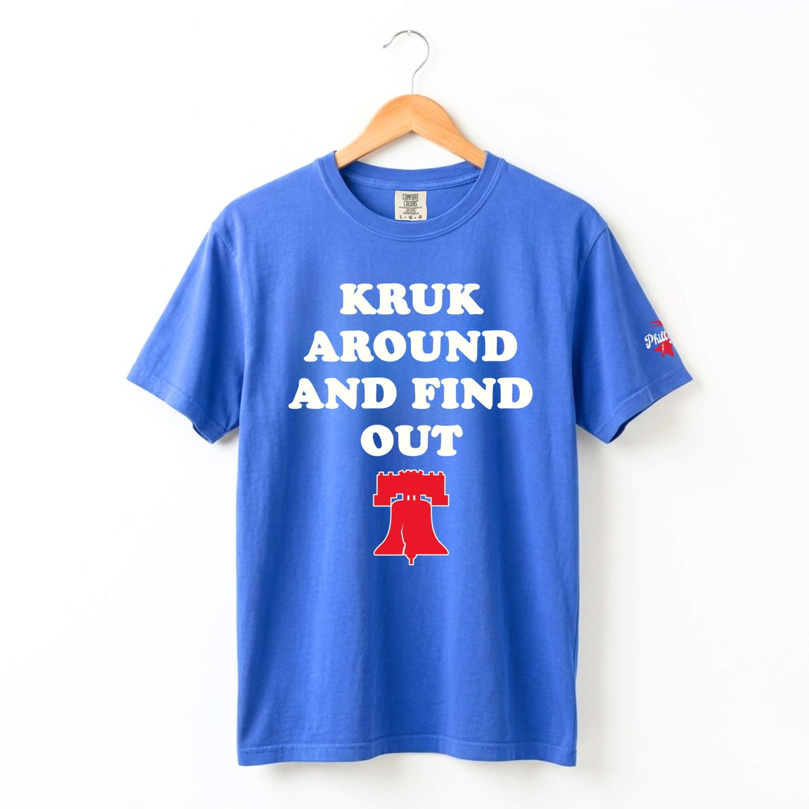 Philadelphia Phillies John Kruk Around and Find Out royal blue comfort colors t-shirt by phillygoat