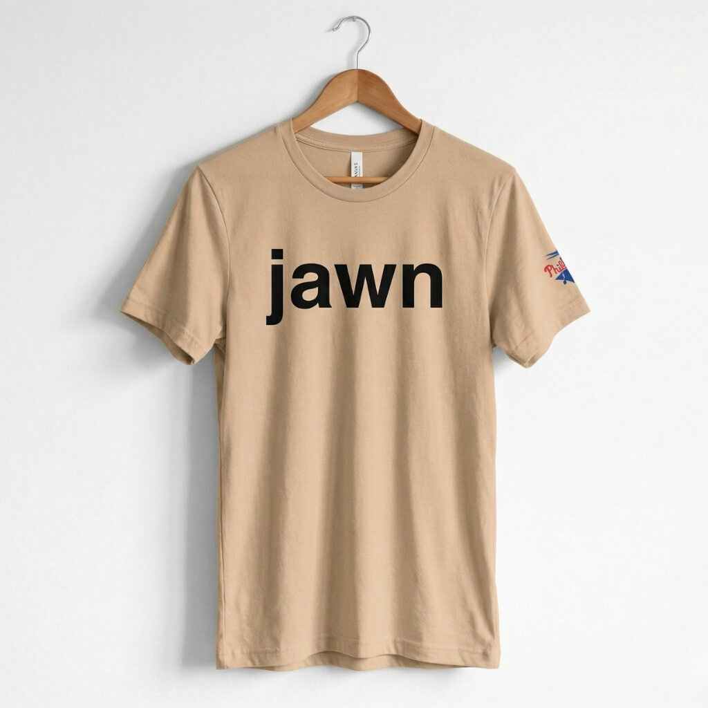 philadelphia philly slang jawn tan t-shirt by Phillygoat