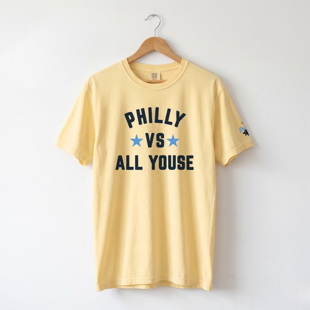 Philadelphia Union Philly vs All Youse yellow comfort colors t-shirt by Phillygoat