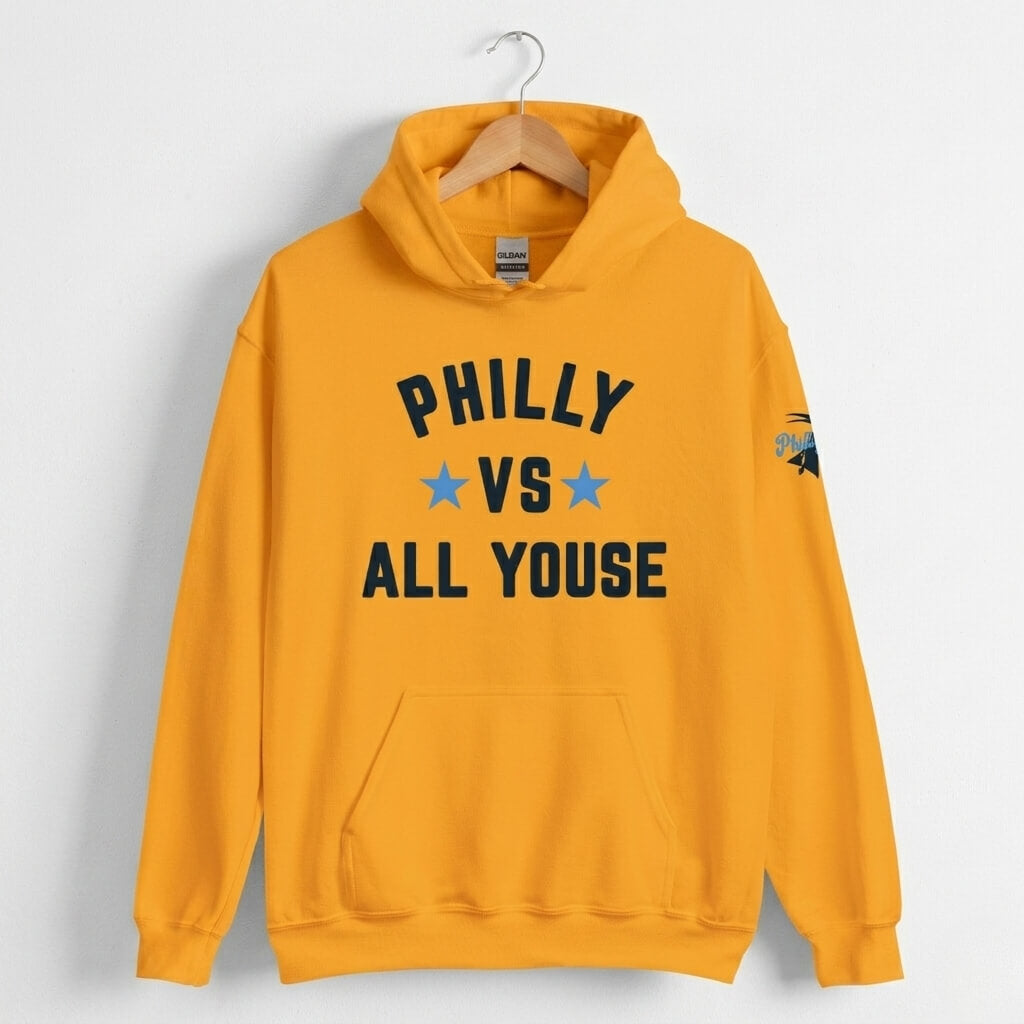 Philadelphia Union Philly vs All Youse gold hoodie by Phillygoat