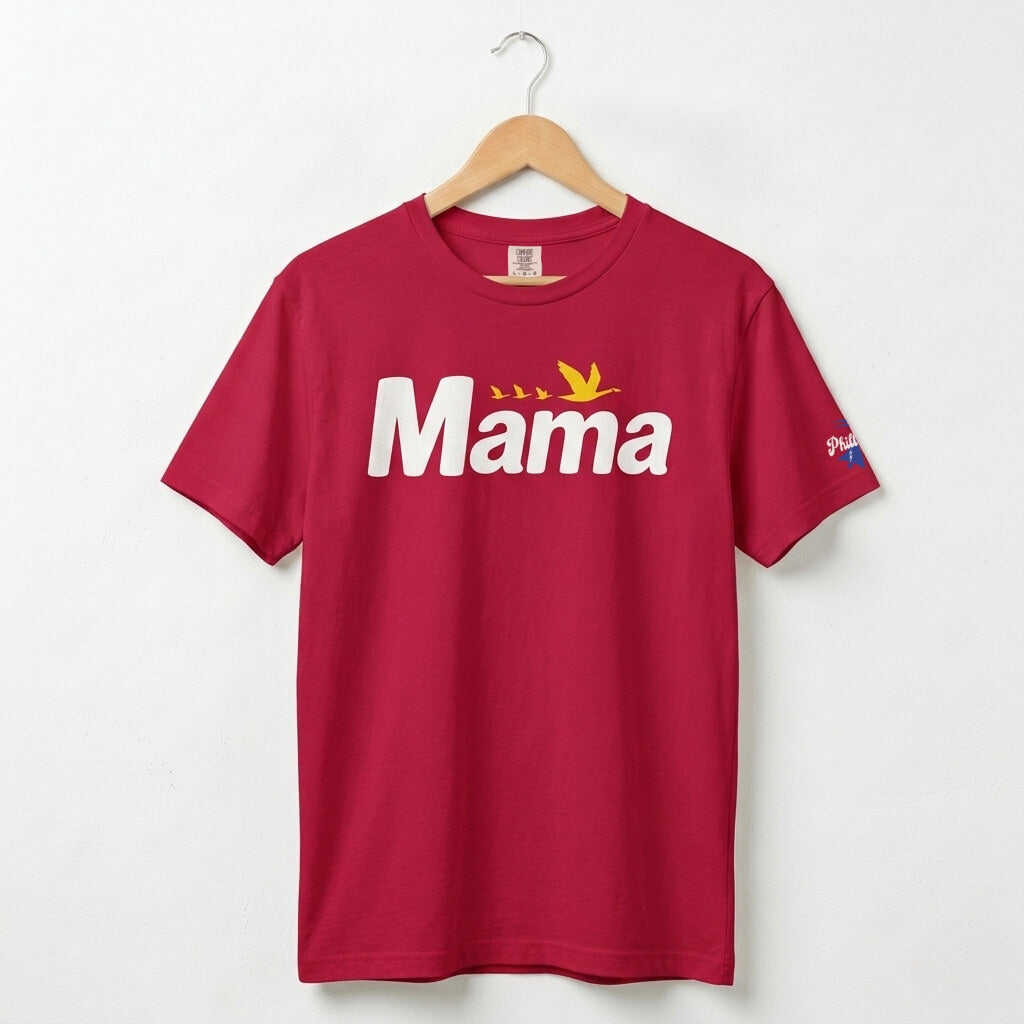 Philadelphia Delco Wawa Mama Mom red comfort color t-shirt by Phillygoat
